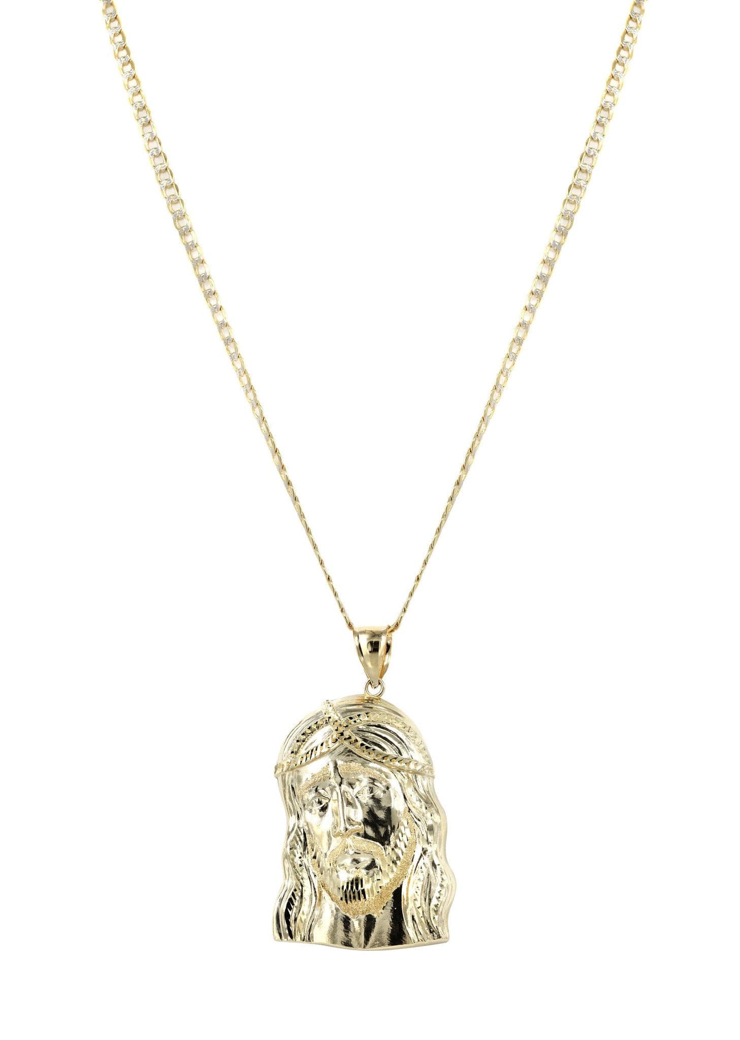 10K Yellow Gold Pave Jesus Piece Chain | Appx. 11.2 Grams - Image 5