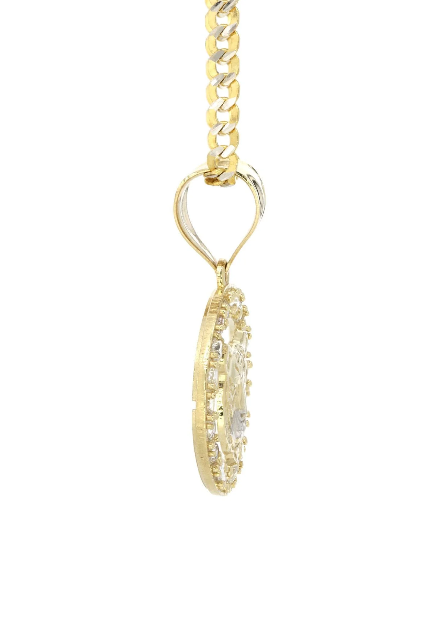 10K Yellow Gold Pave & Cz Bear Necklace | Appx. 9.4 Grams - Image 4