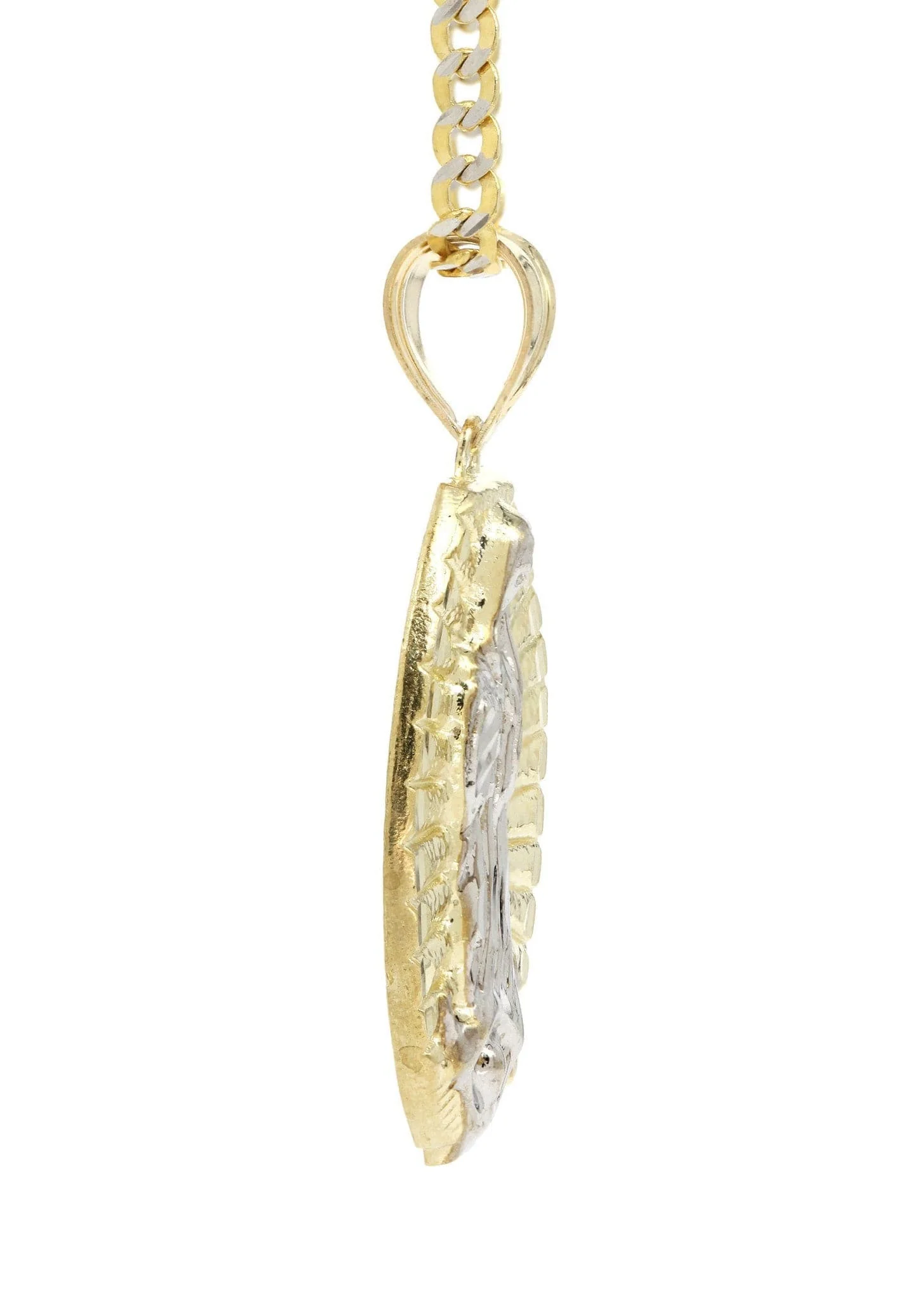 10K Yellow Gold Pave & Virgin Mary Piece Chain | Appx. 9 Grams - Image 4
