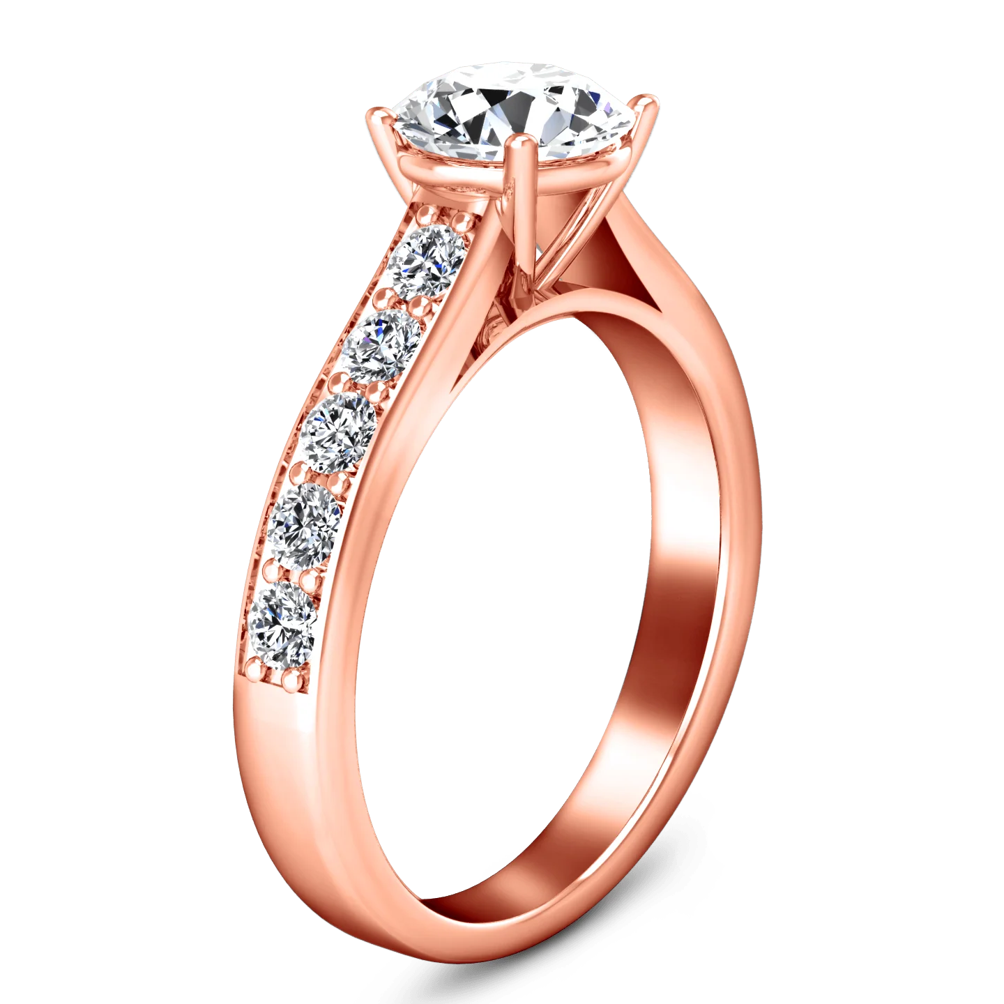 Pave Diamond Engagement Ring Allure 14K Rose Gold - Image 2