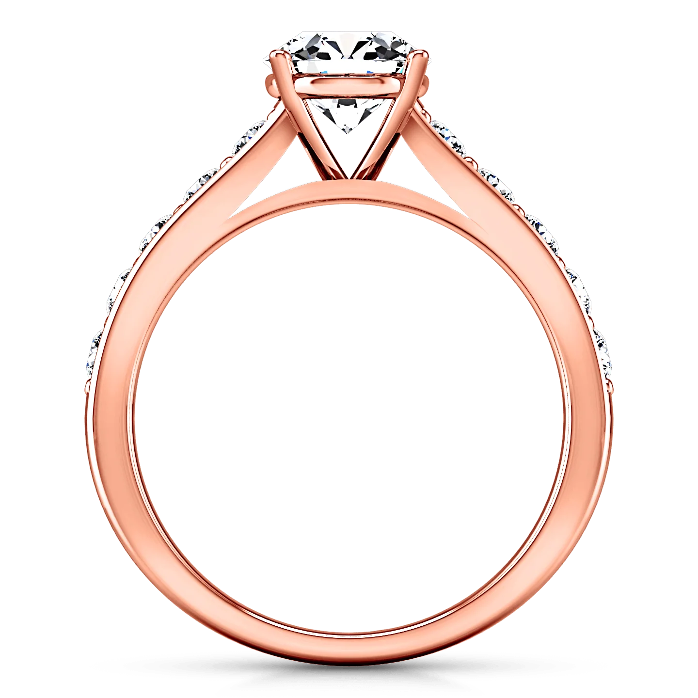 Pave Diamond Engagement Ring Allure 14K Rose Gold - Image 3
