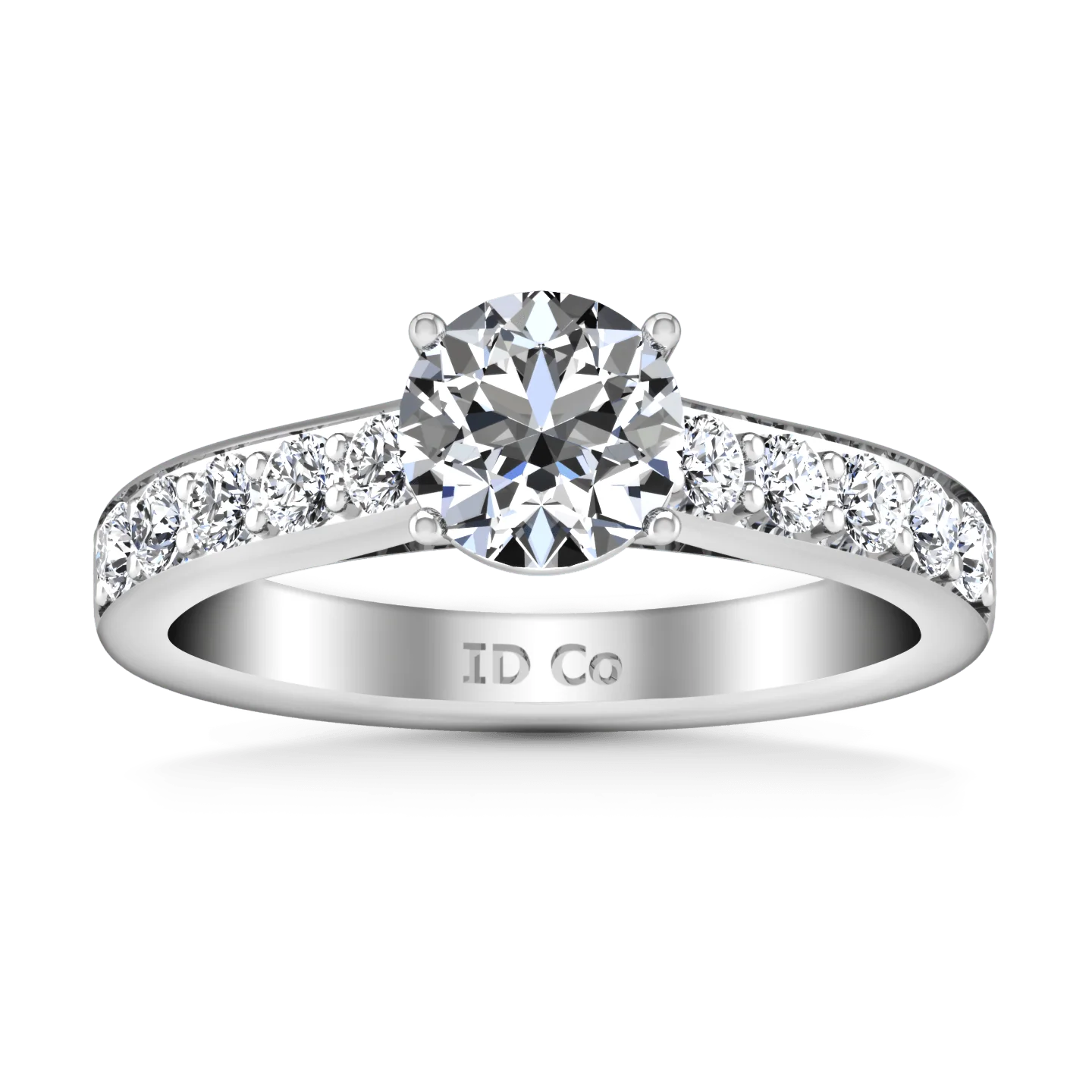 Round Diamond Pave Engagement Ring Allure 14K White Gold