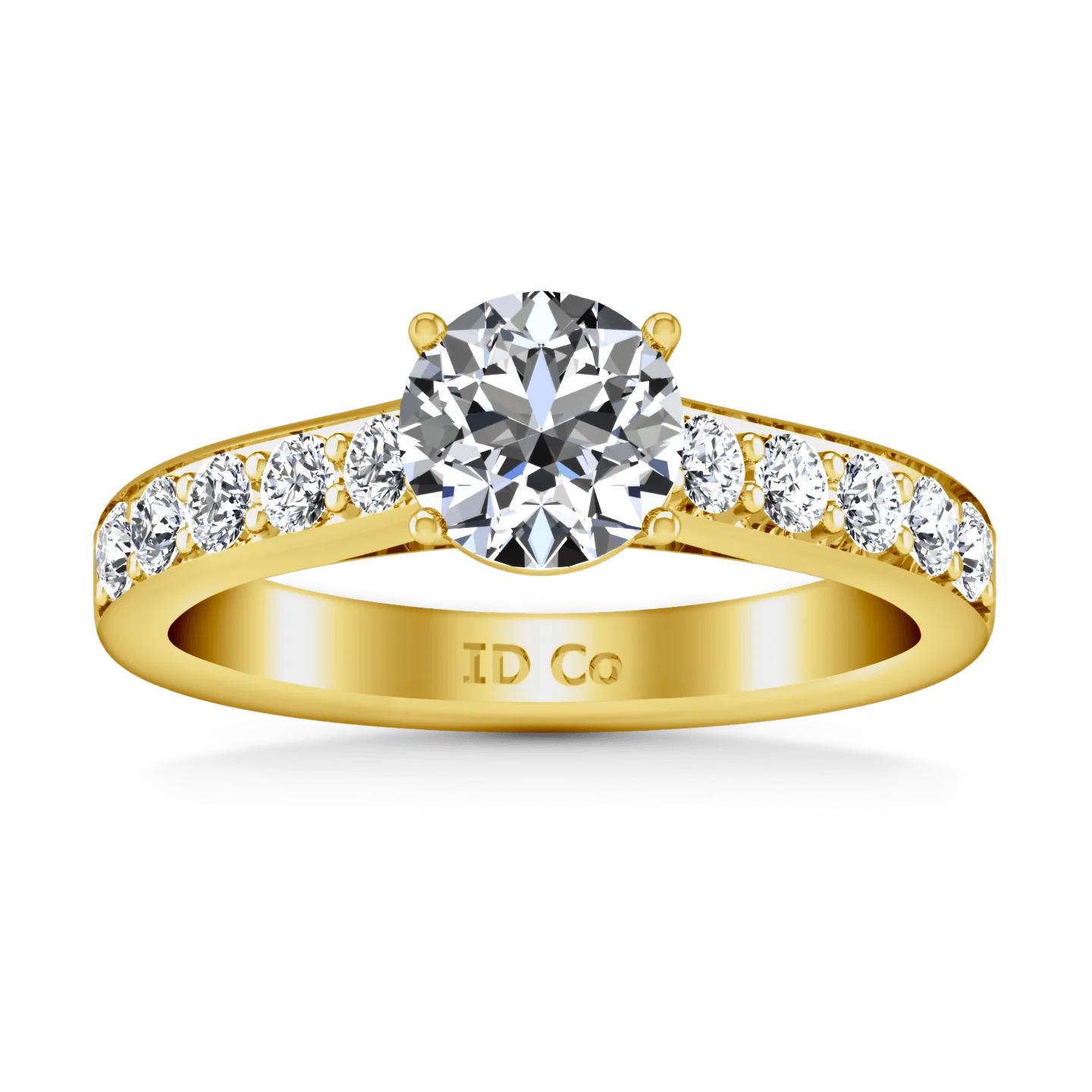Pave Diamond EngagementRing Allure 14K Yellow Gold