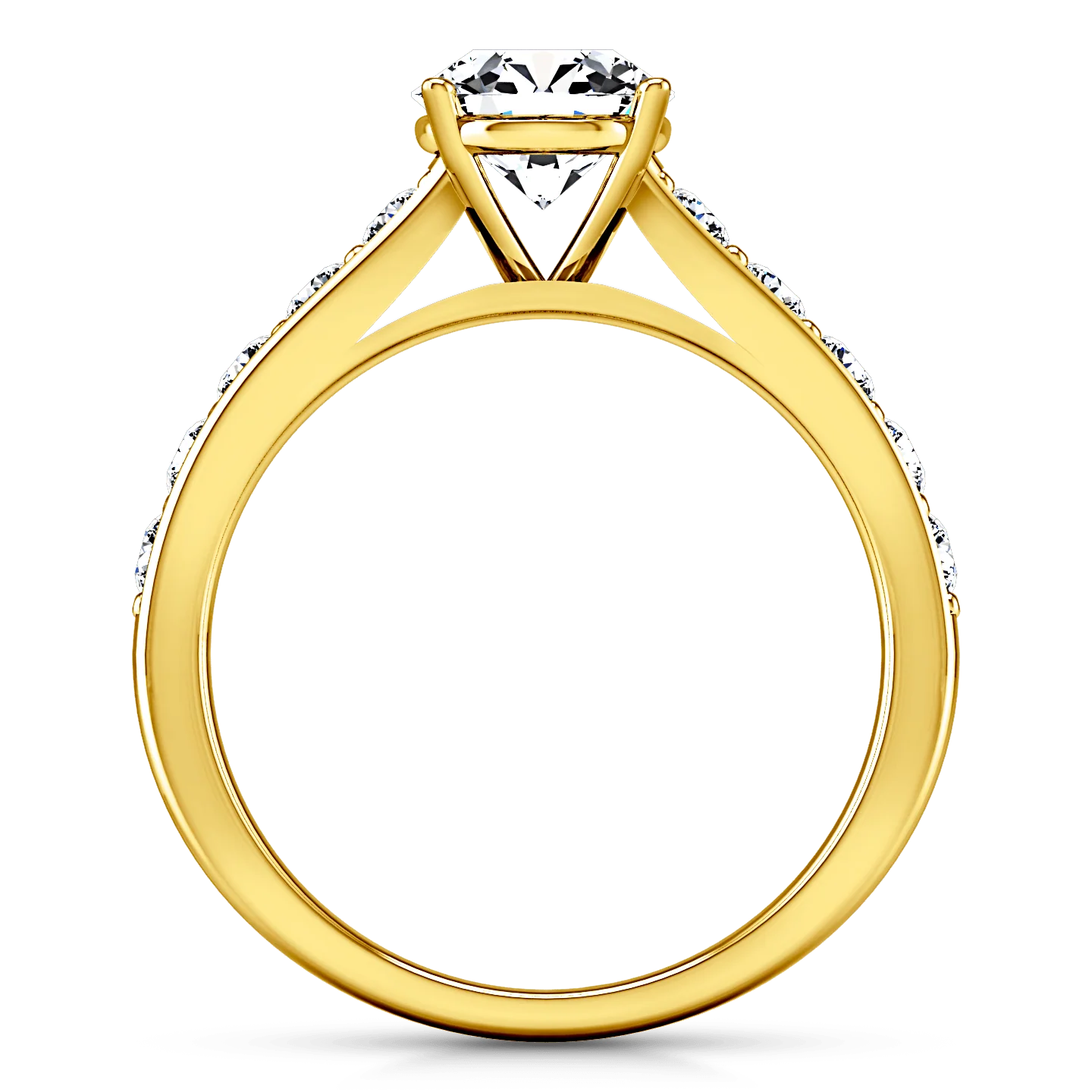 Pave Diamond EngagementRing Allure 14K Yellow Gold - Image 3