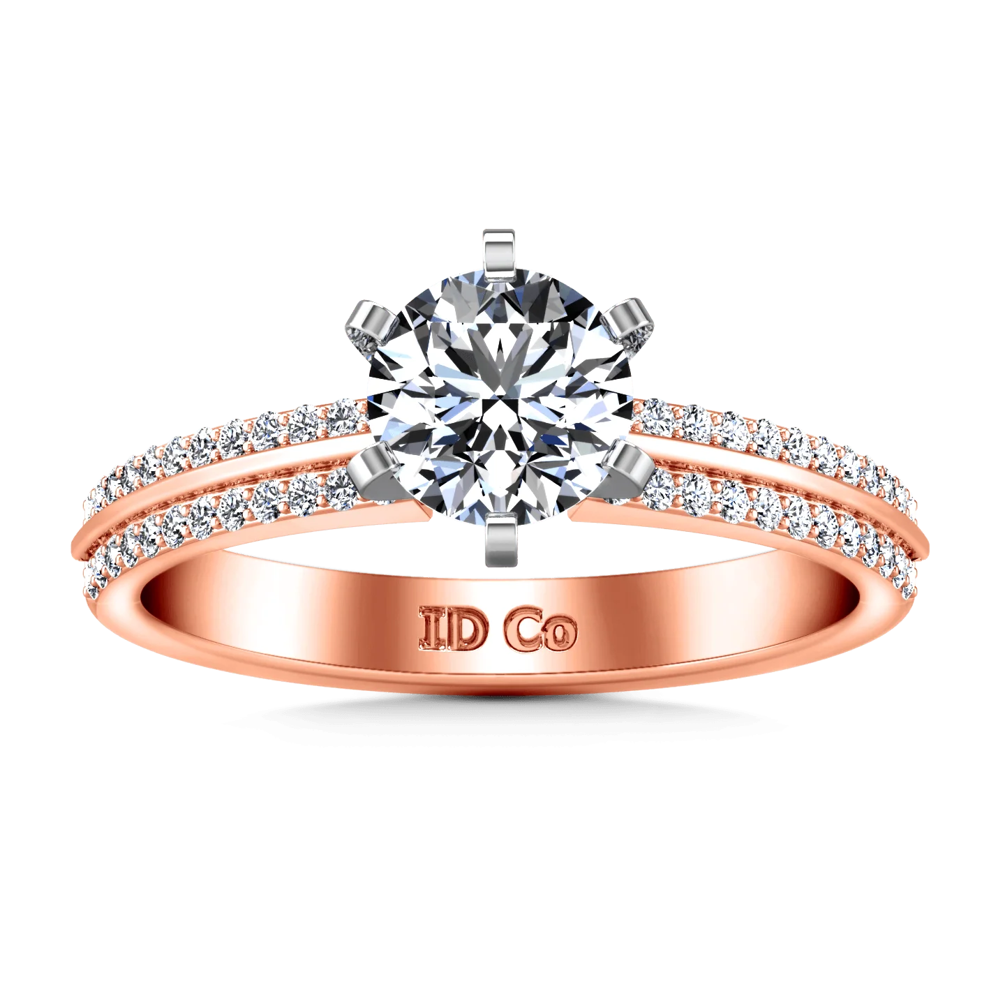 Pave Diamond Engagement Ring Amanda 14K Rose Gold