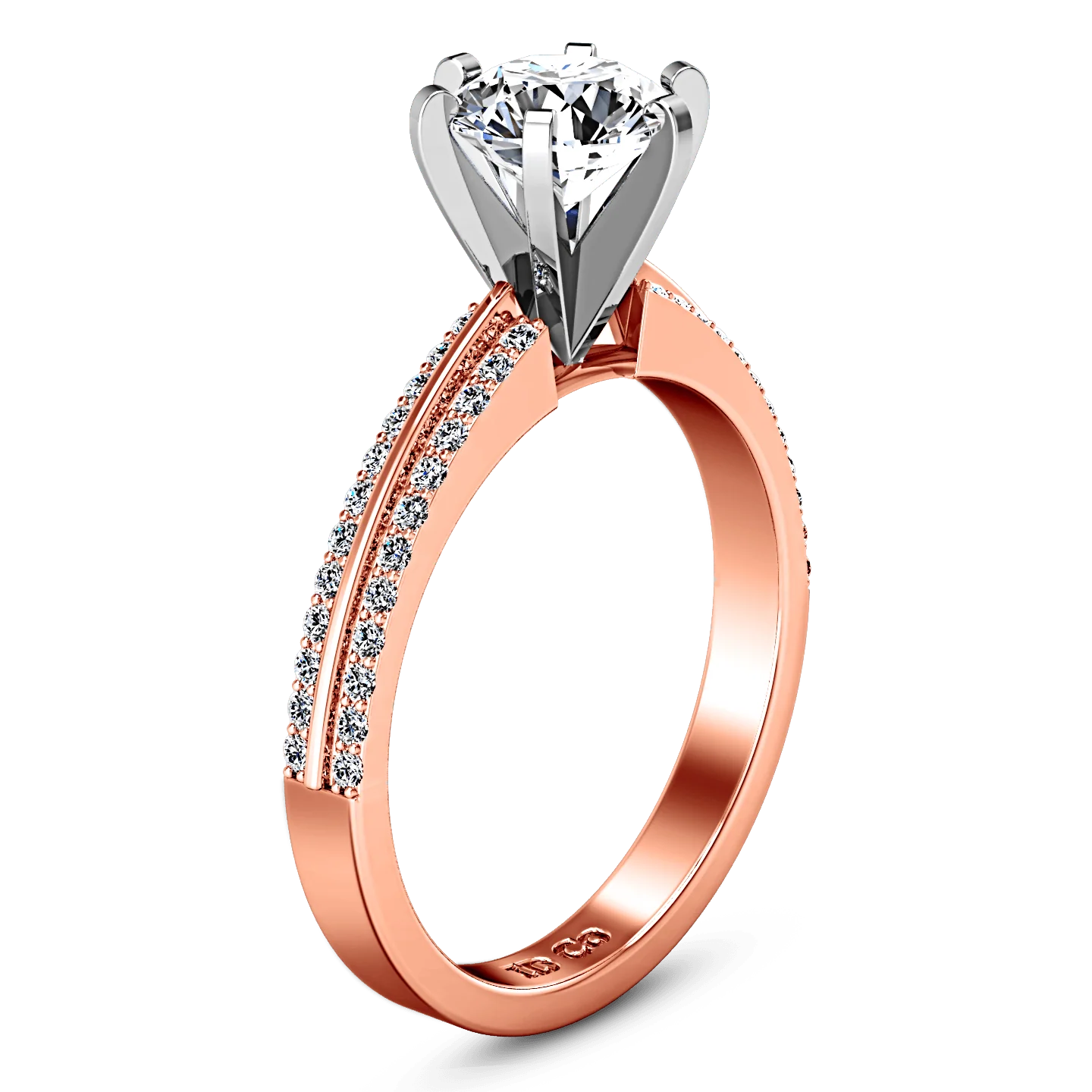 Pave Diamond Engagement Ring Amanda 14K Rose Gold - Image 2