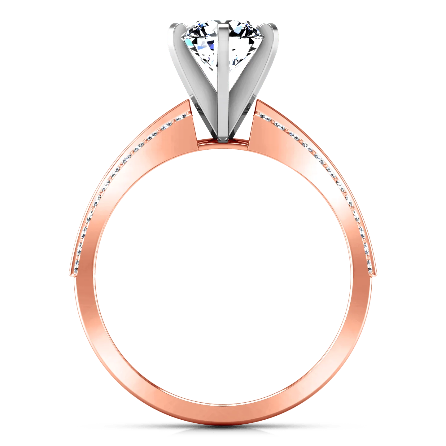Pave Diamond Engagement Ring Amanda 14K Rose Gold - Image 4