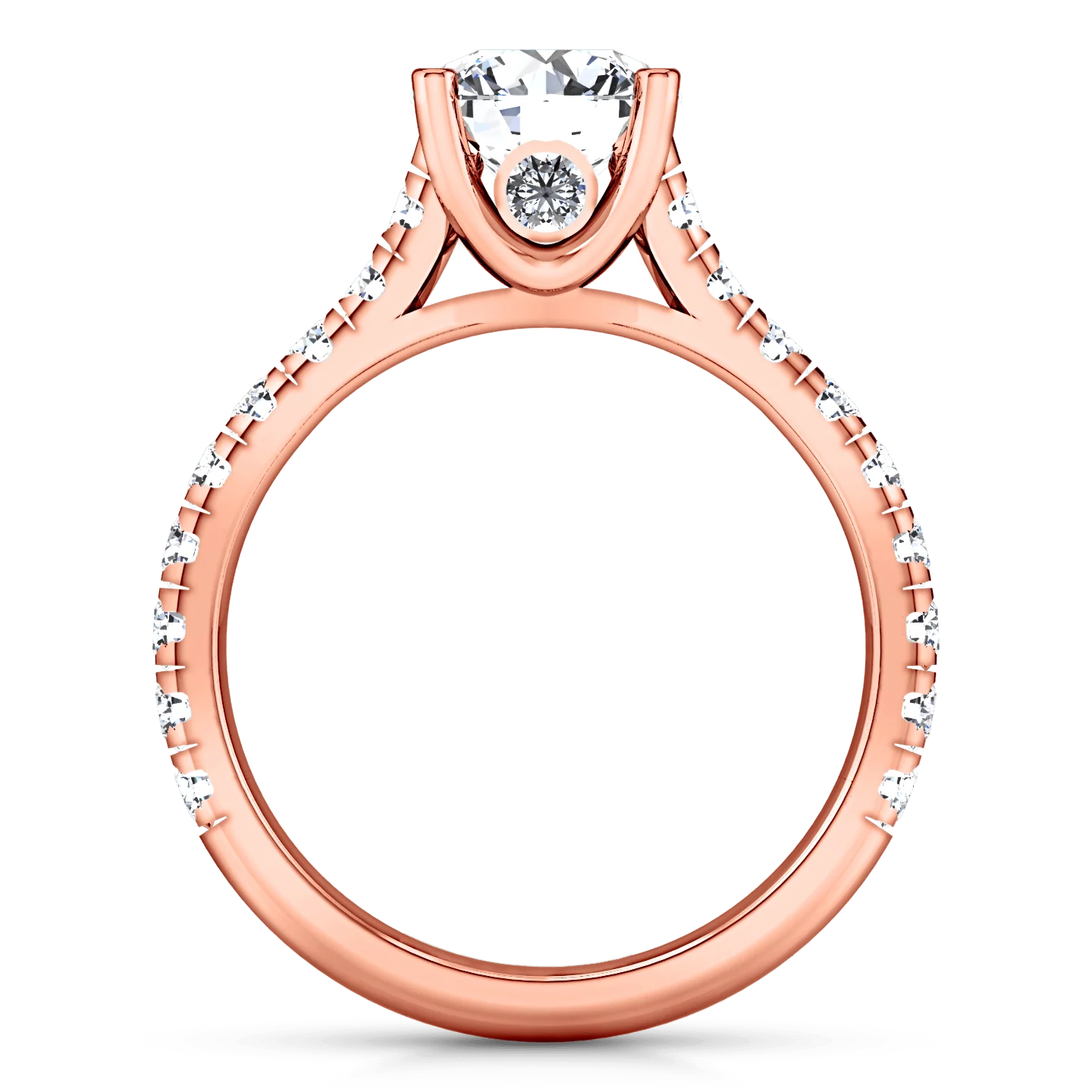 Pave Diamond Engagement Ring Anabelle 14K Rose Gold - Image 2