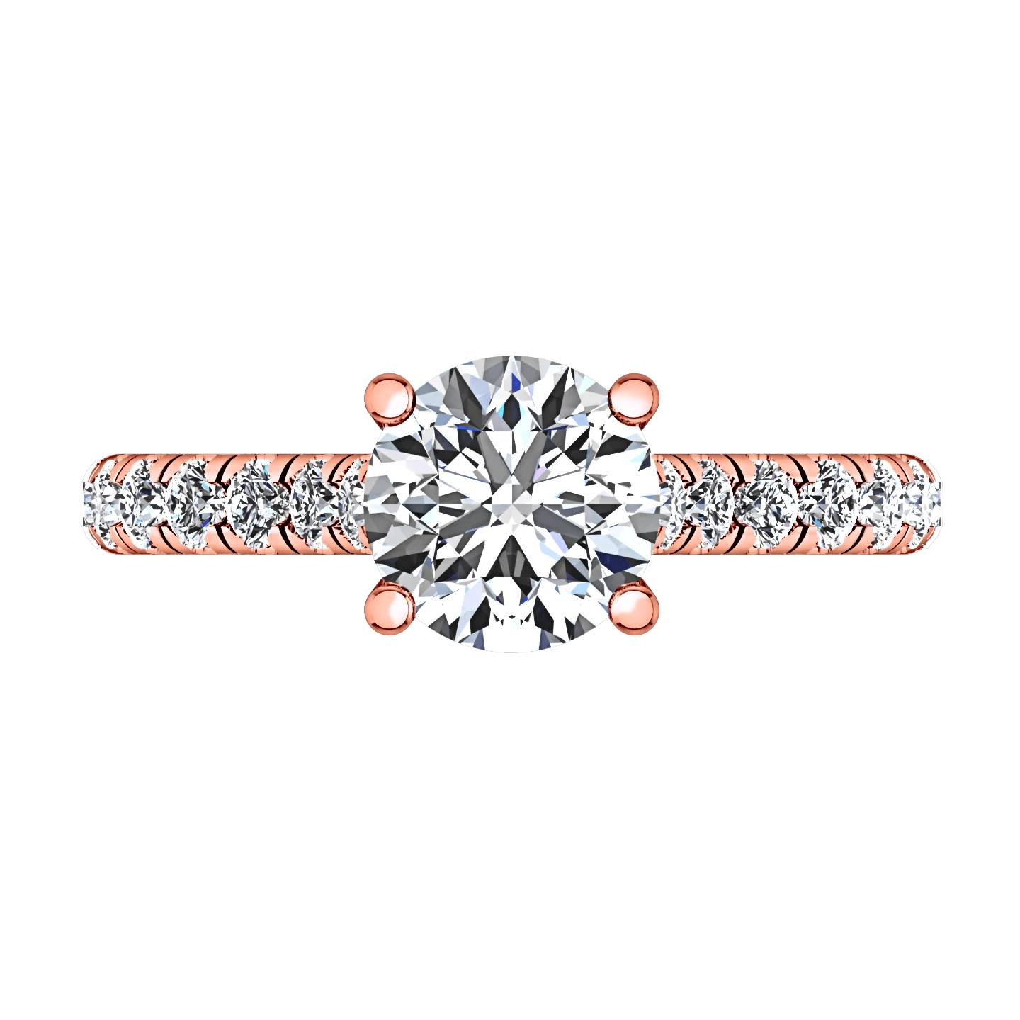 Pave Diamond Engagement Ring Anabelle 14K Rose Gold - Image 4