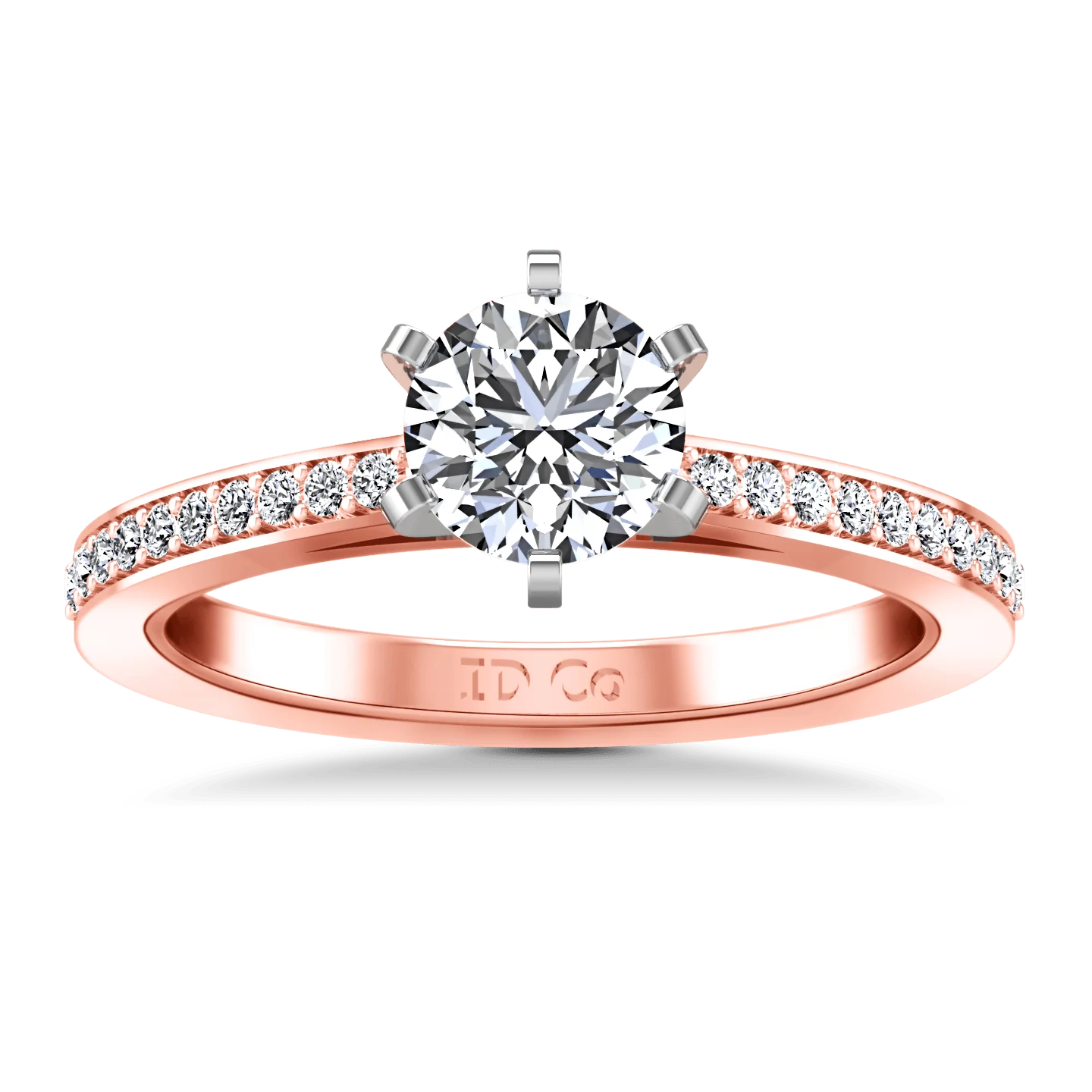 Pave Diamond Engagement Ring Ashley 14K Rose Gold