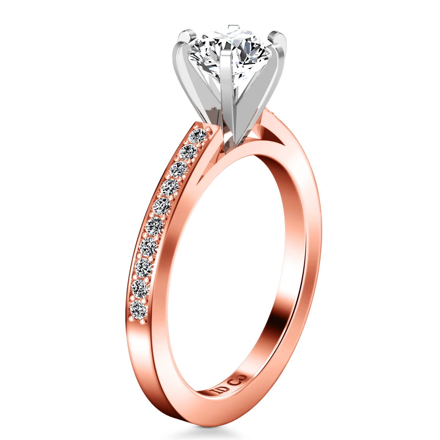 Pave Diamond Engagement Ring Ashley 14K Rose Gold - Image 2