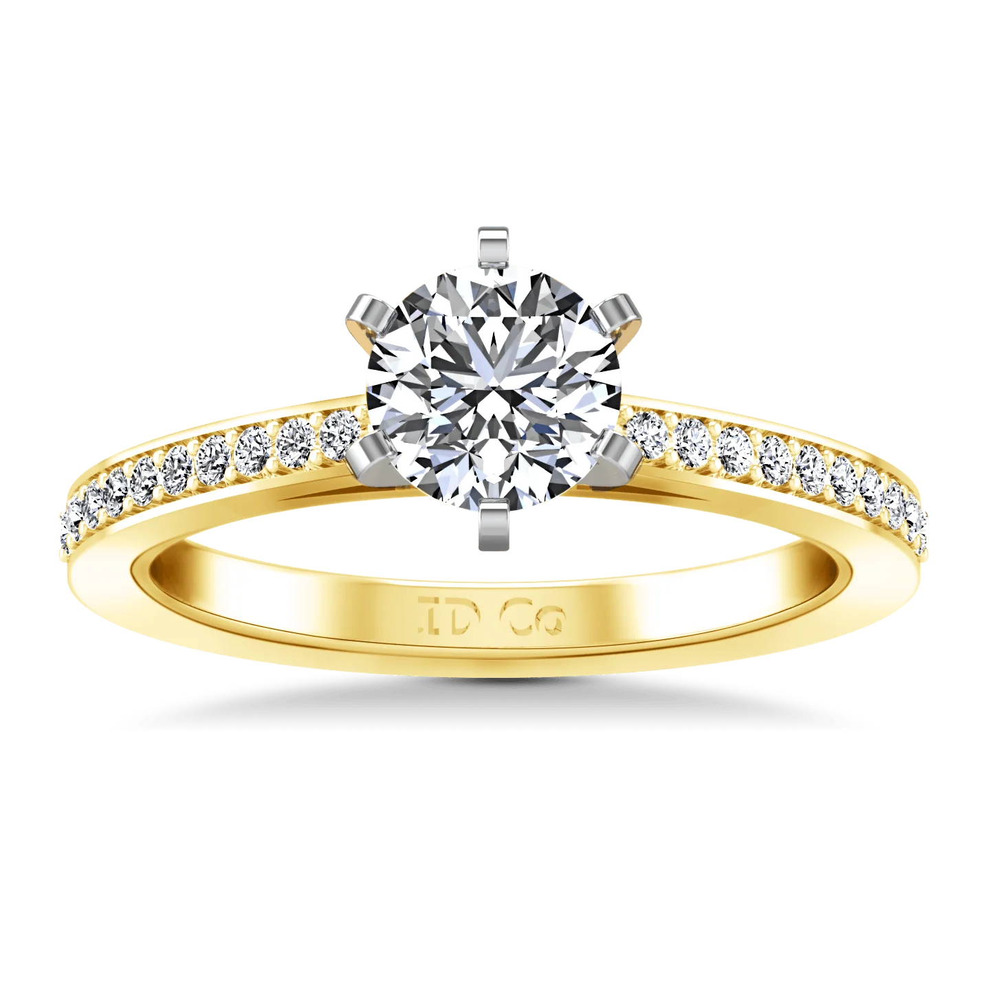 Pave Diamond EngagementRing Ashley 14K Yellow Gold
