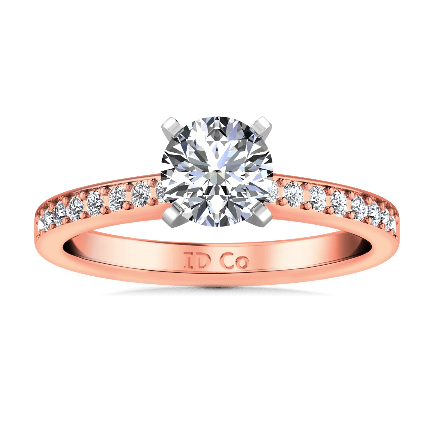 Pave Diamond Engagement Ring Belle 14K Rose Gold