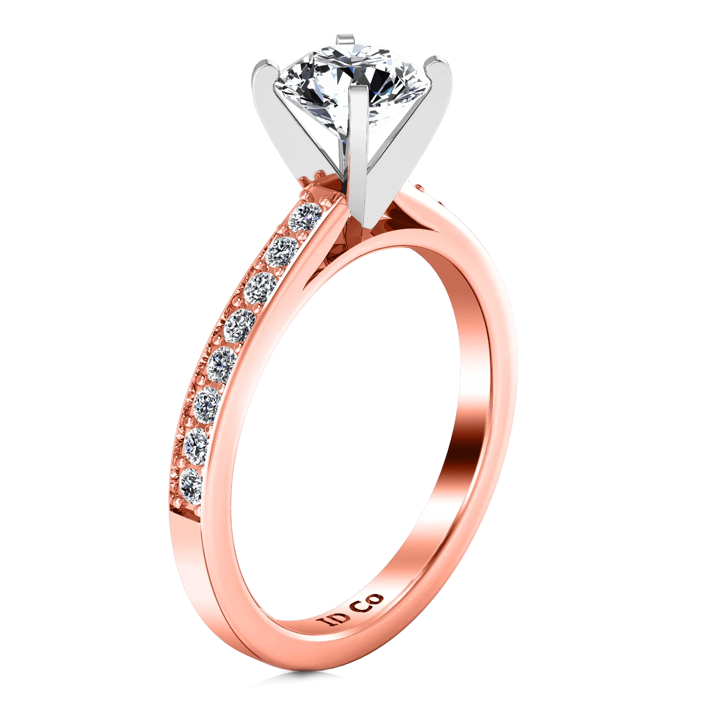 Pave Diamond Engagement Ring Belle 14K Rose Gold - Image 2