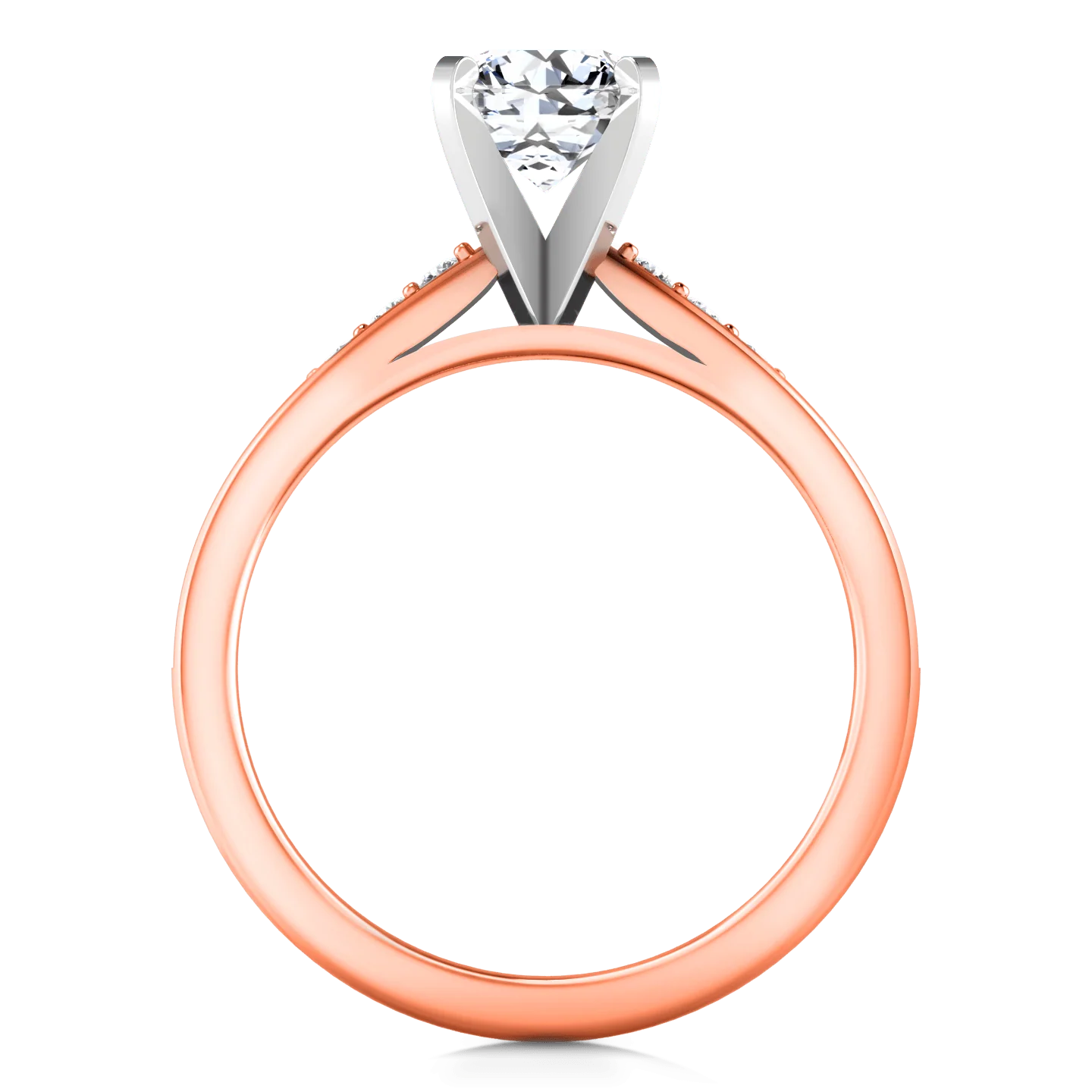 Pave Diamond Engagement Ring Belle 14K Rose Gold - Image 3