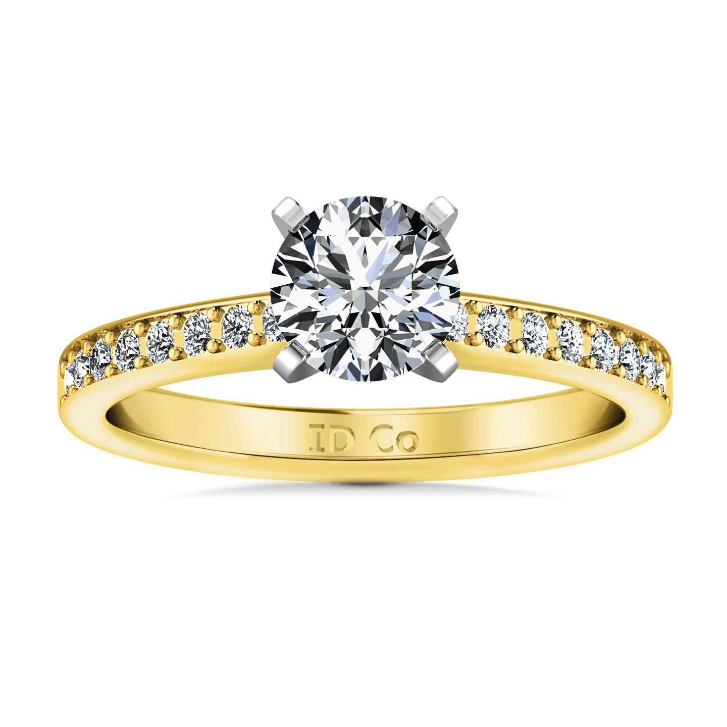 Pave Diamond EngagementRing Belle 14K Yellow Gold