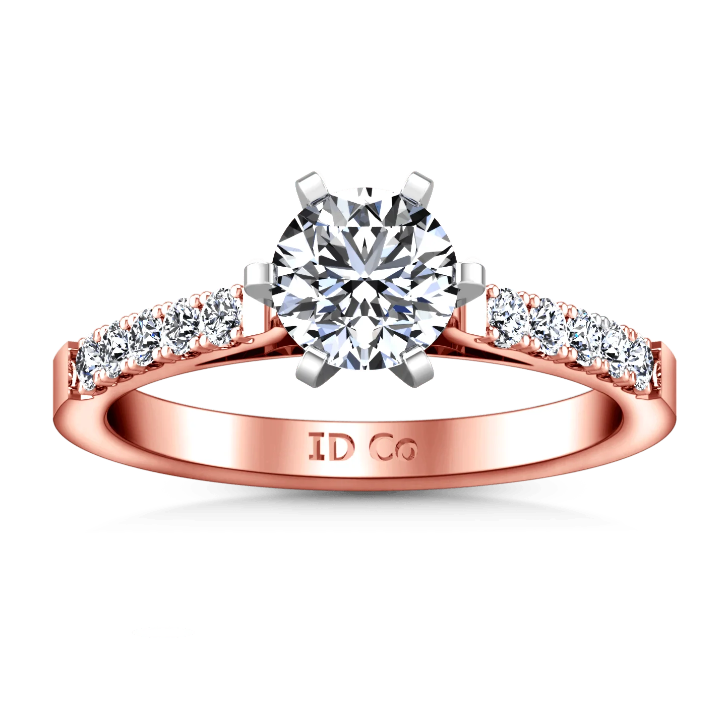 Pave Diamond Engagement Ring Beth 14K Rose Gold
