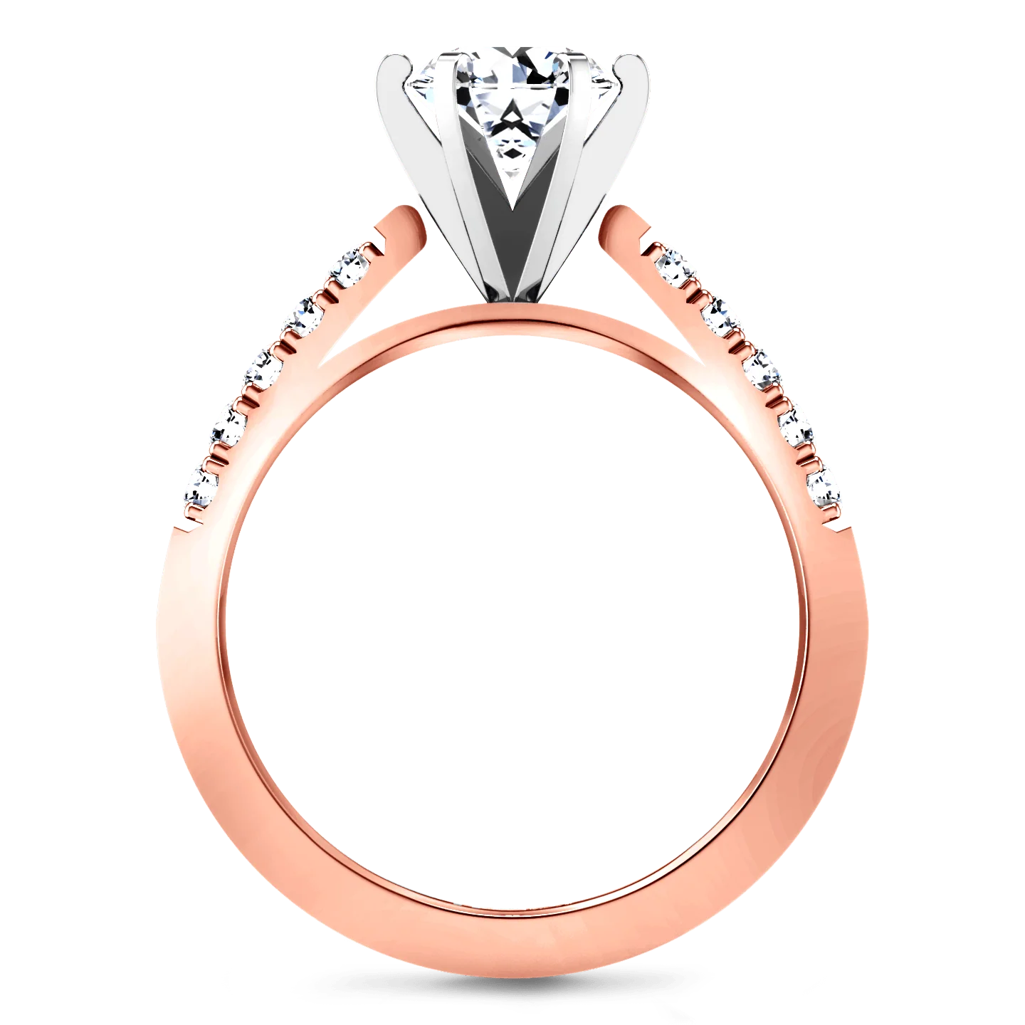 Pave Diamond Engagement Ring Beth 14K Rose Gold - Image 3
