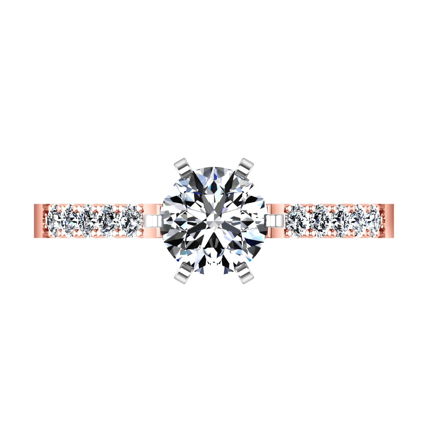 Pave Diamond Engagement Ring Beth 14K Rose Gold - Image 4