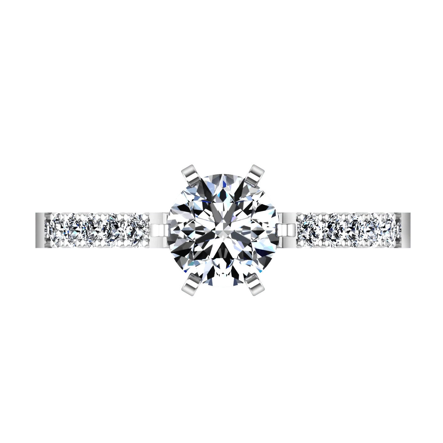 Pave Engagement Ring Beth 14K White Gold - Image 4