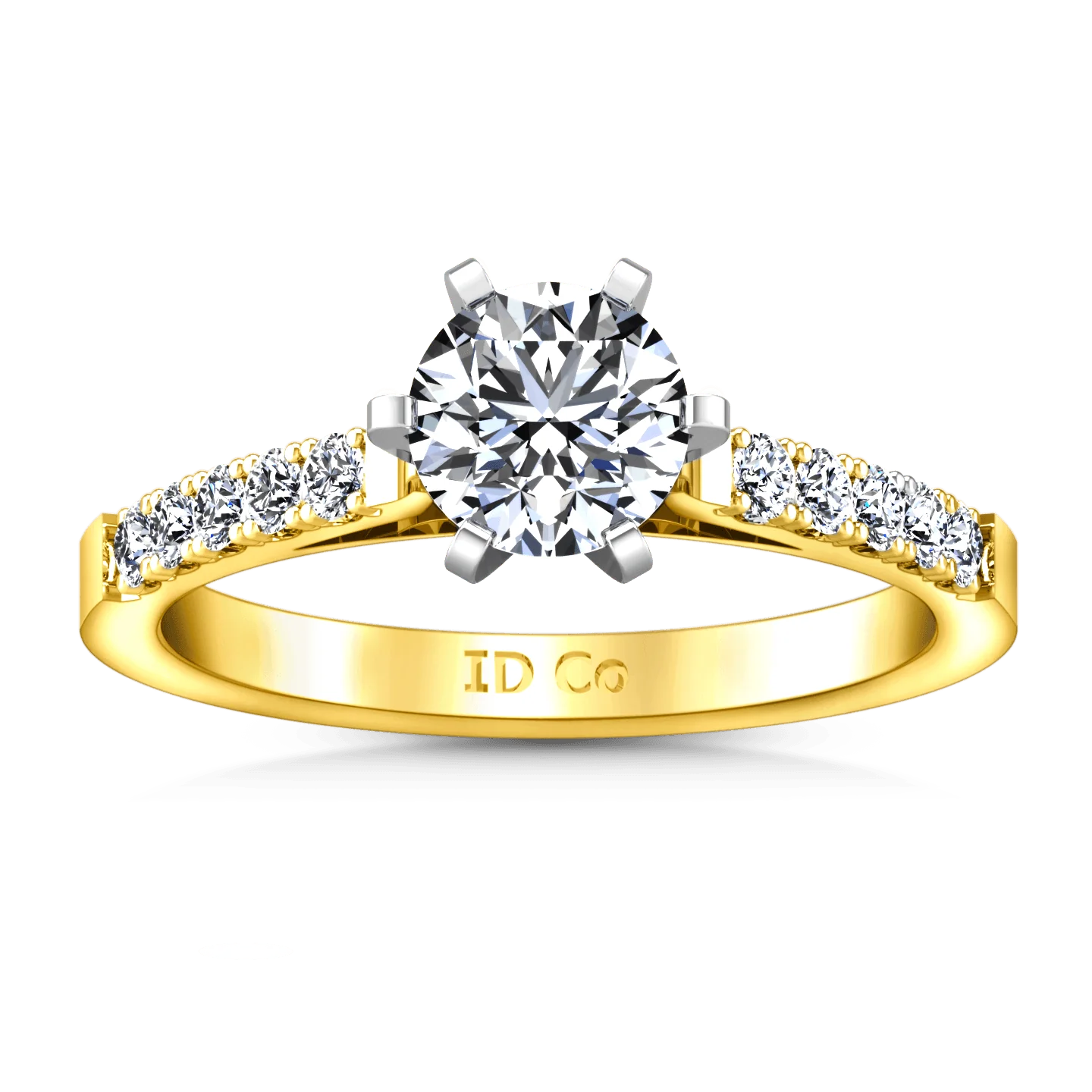 Pave Diamond EngagementRing Beth 14K Yellow Gold