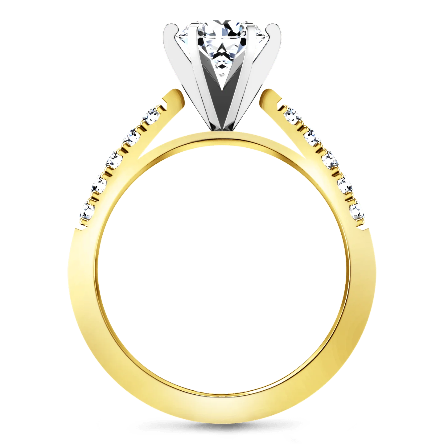 Pave Diamond EngagementRing Beth 14K Yellow Gold - Image 3