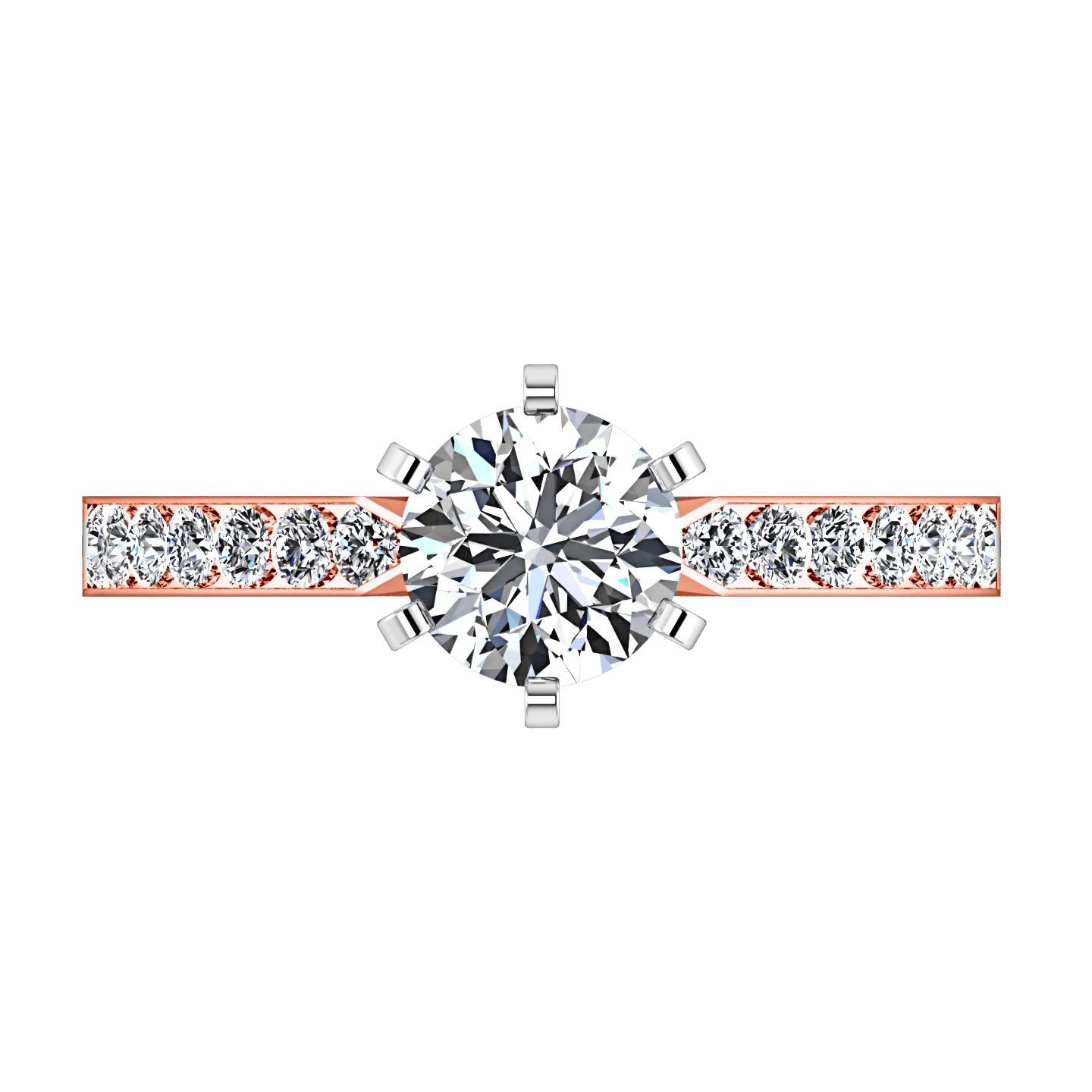 Pave Diamond Engagement Ring Bianca 14K Rose Gold - Image 3