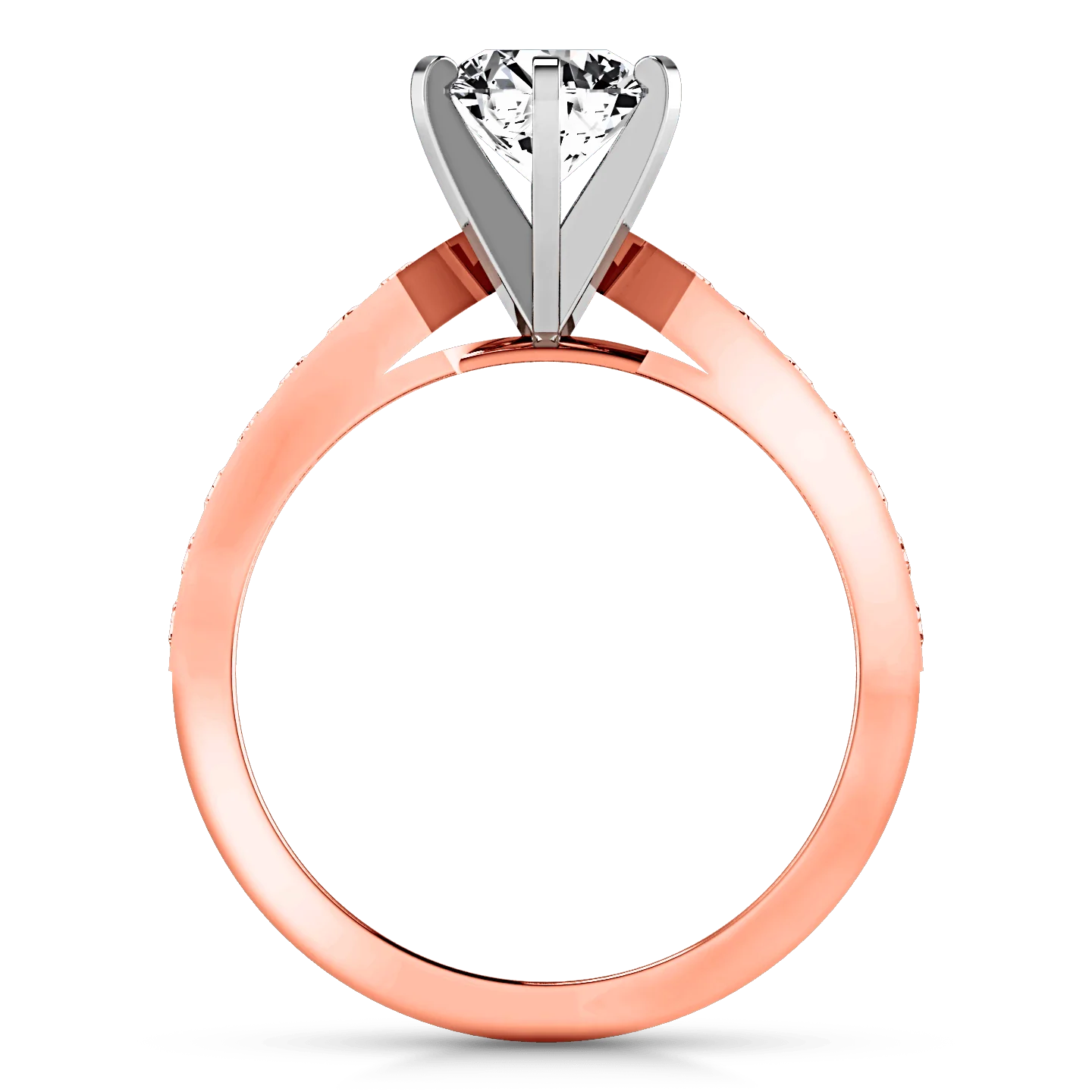 Pave Diamond Engagement Ring Bianca 14K Rose Gold - Image 4
