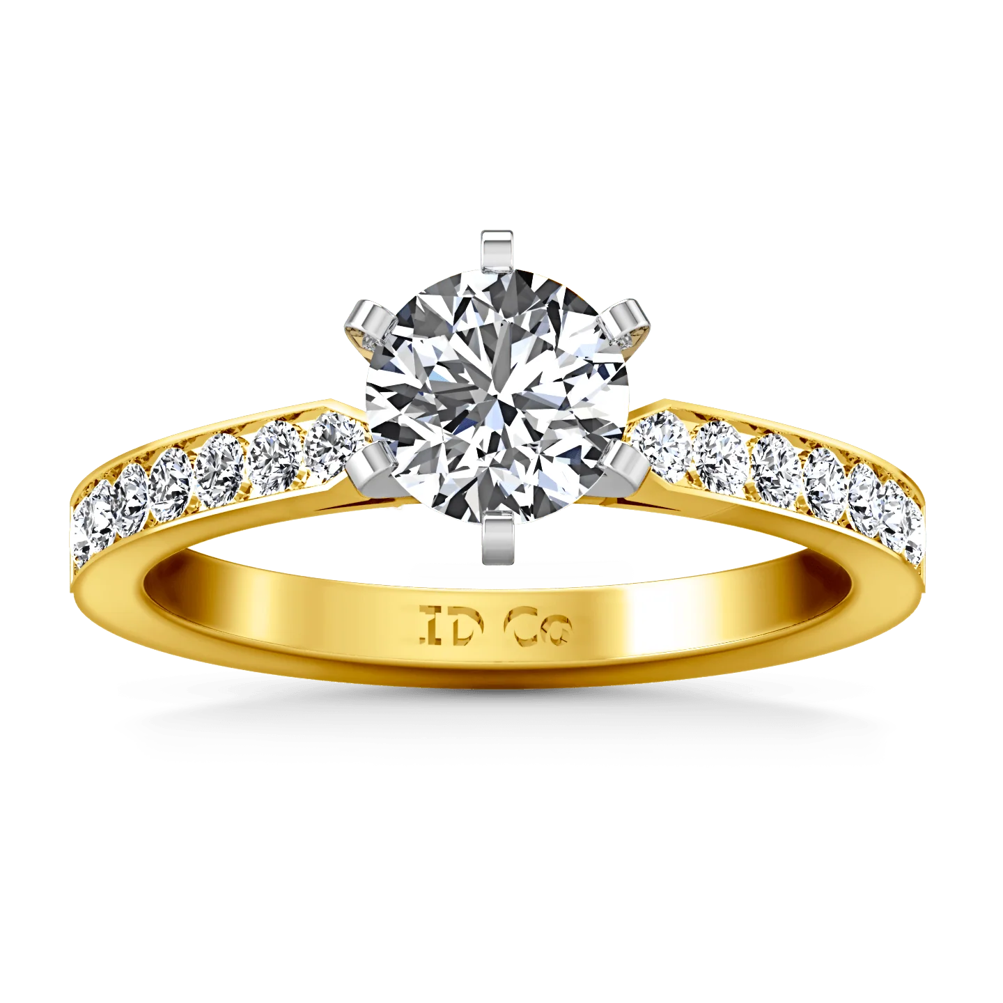 Pave Diamond EngagementRing Bianca 14K Yellow Gold