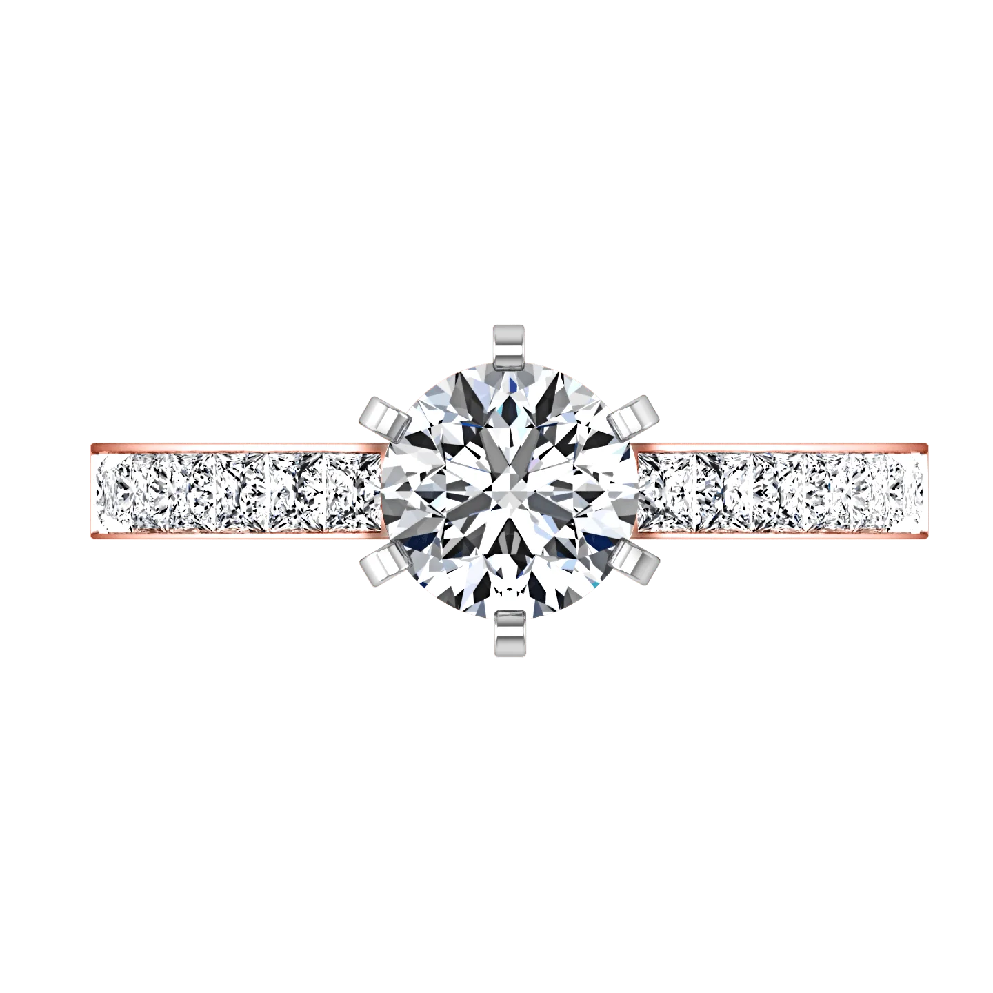 Pave Diamond Engagement Ring Calla 14K Rose Gold - Image 4