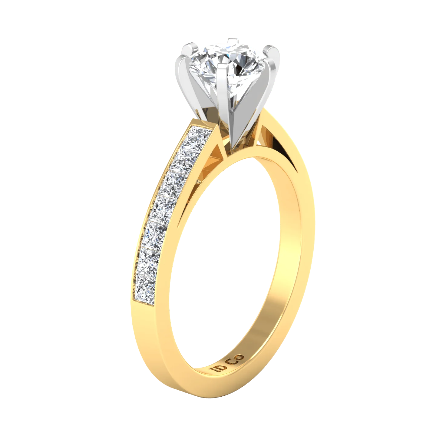Pave Diamond EngagementRing Calla 14K Yellow Gold - Image 2