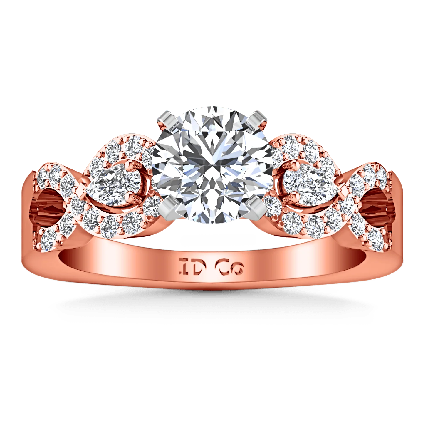 Pave Diamond Engagement Ring Chloe 14K Rose Gold