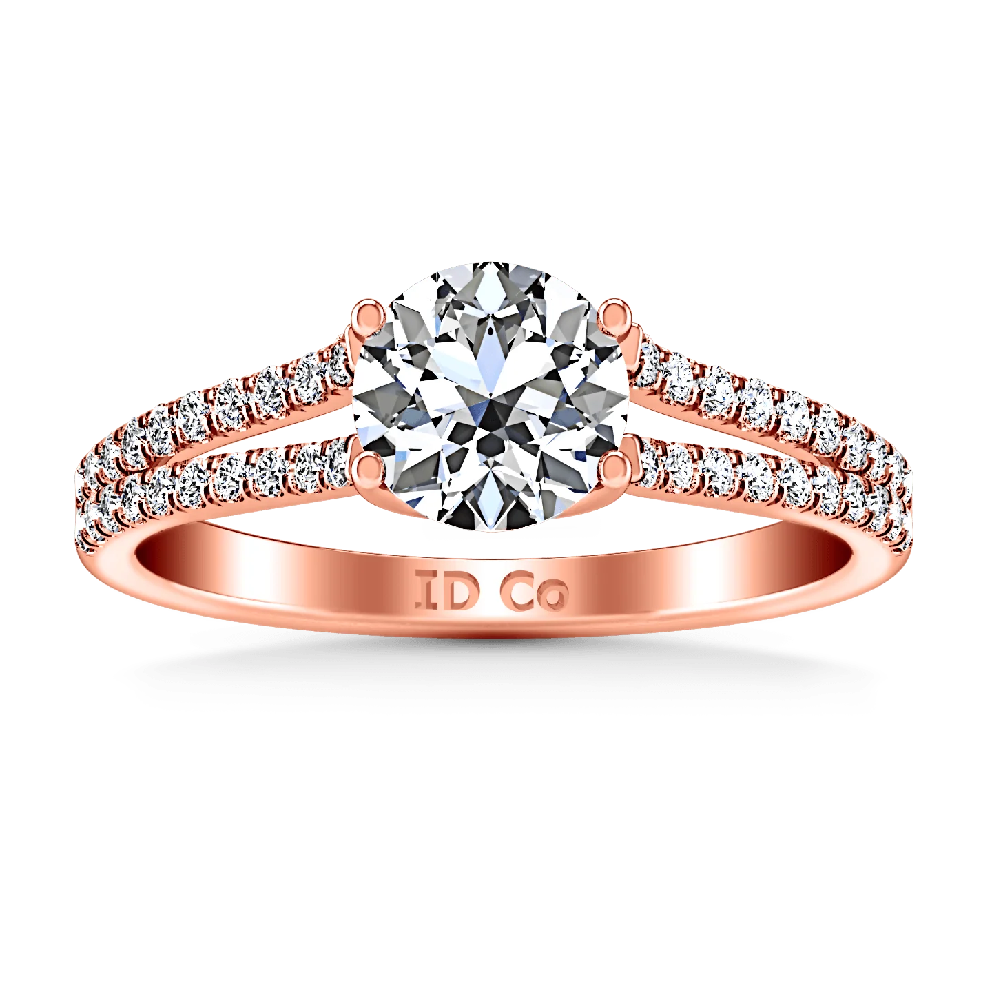 Pave Diamond Engagement Ring Dream 14K Rose Gold