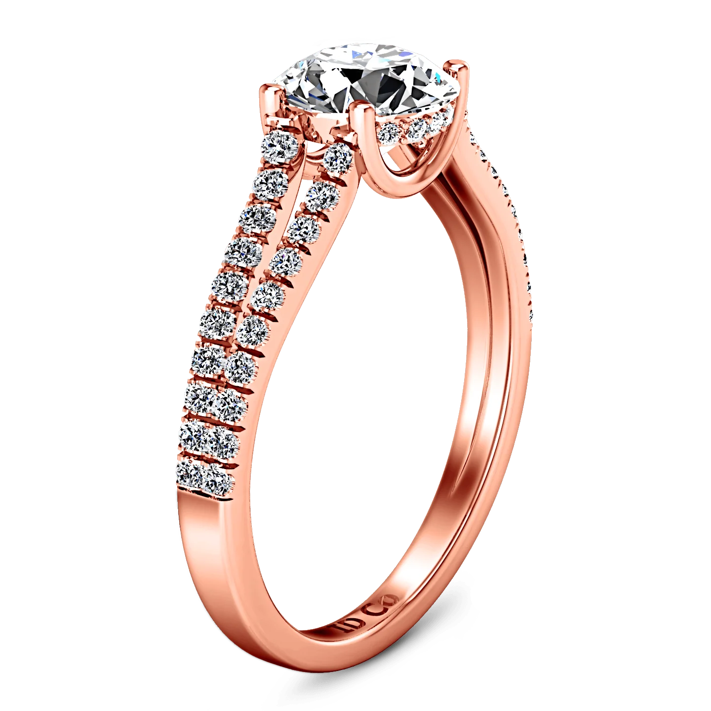 Pave Diamond Engagement Ring Dream 14K Rose Gold - Image 2