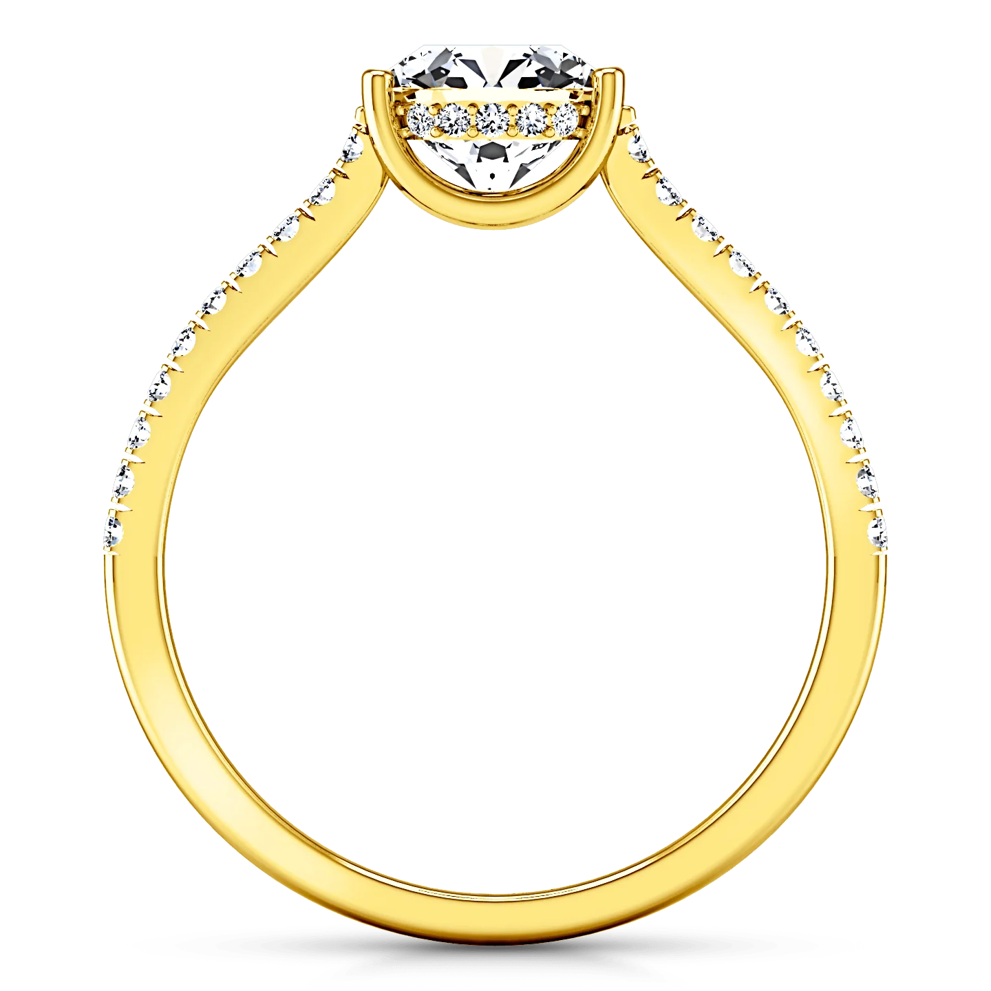 Pave Diamond EngagementRing Dream 14K Yellow Gold - Image 3