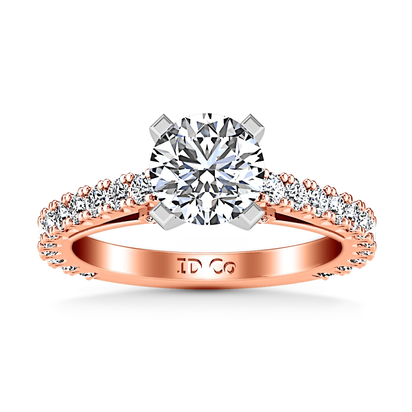 Pave Diamond Engagement Ring Eden 14K Rose Gold