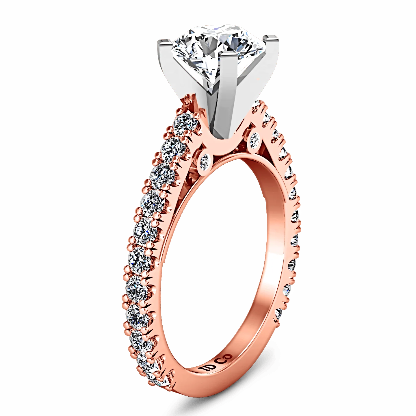 Pave Diamond Engagement Ring Eden 14K Rose Gold - Image 2