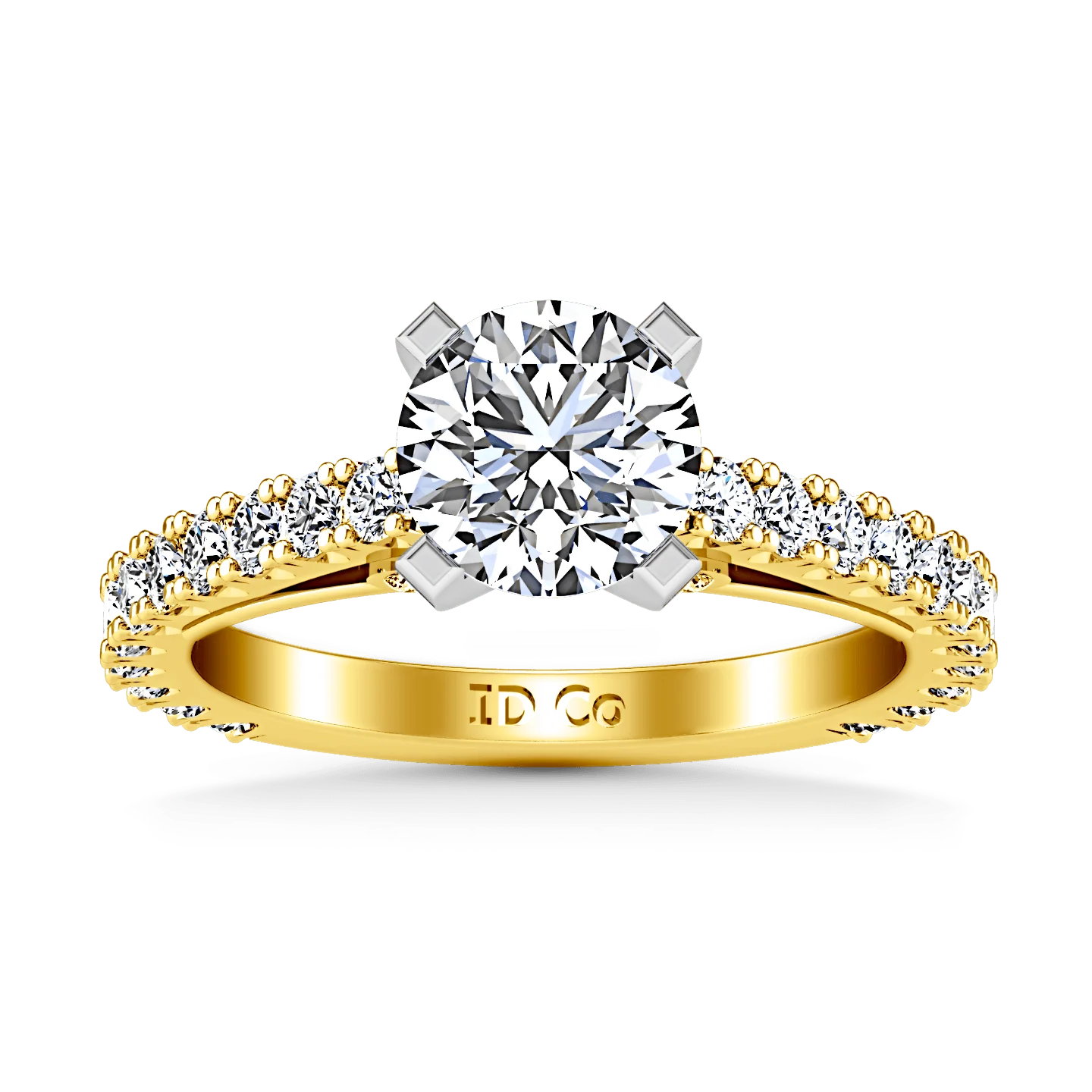 Pave Diamond EngagementRing Eden 14K Yellow Gold