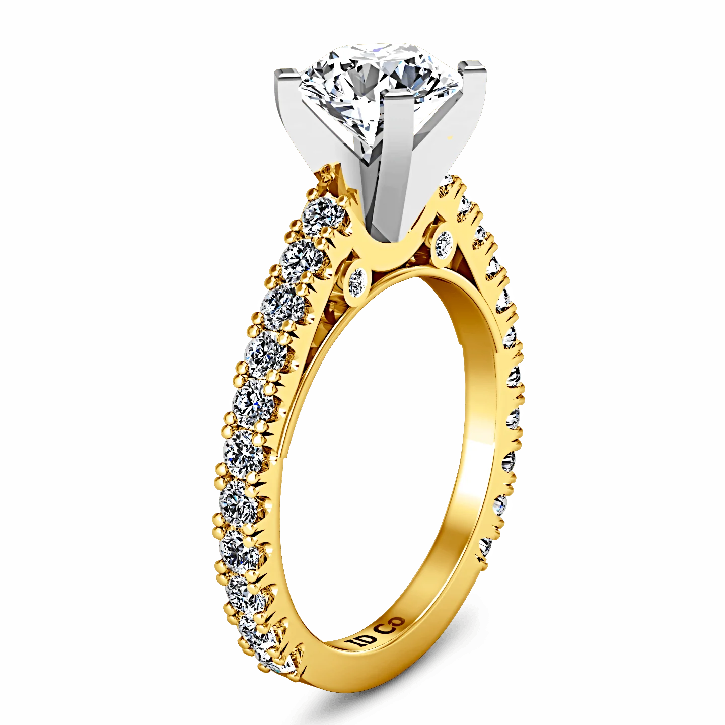 Pave Diamond EngagementRing Eden 14K Yellow Gold - Image 2