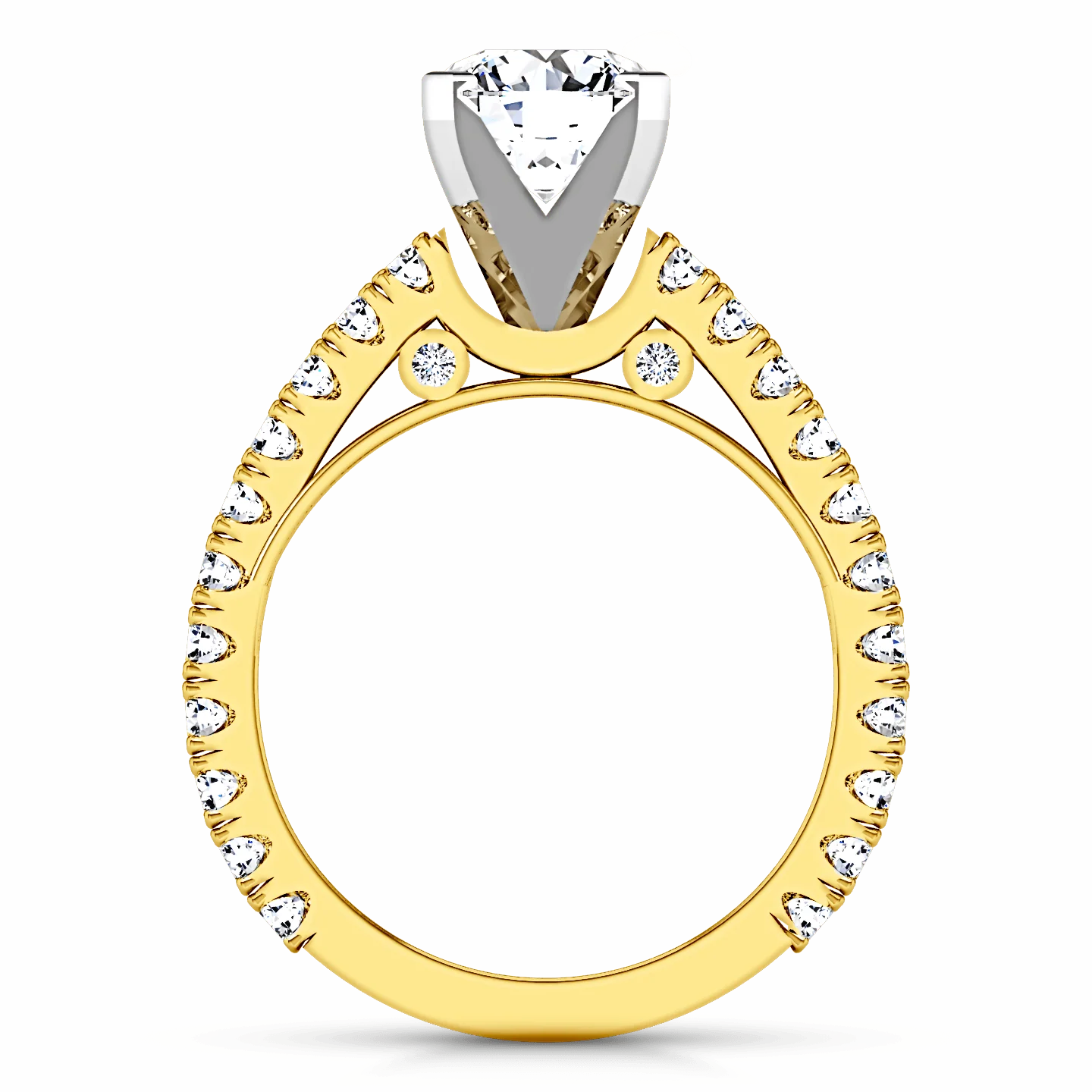 Pave Diamond EngagementRing Eden 14K Yellow Gold - Image 3