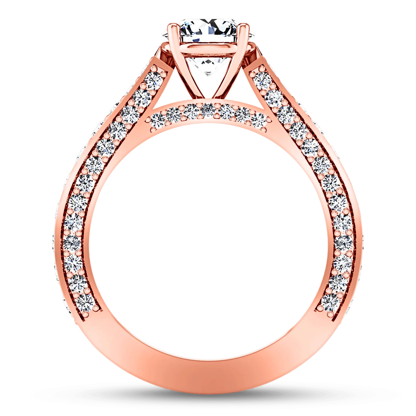 Pave Diamond Engagement Ring Elizabeth 14K Rose Gold - Image 3