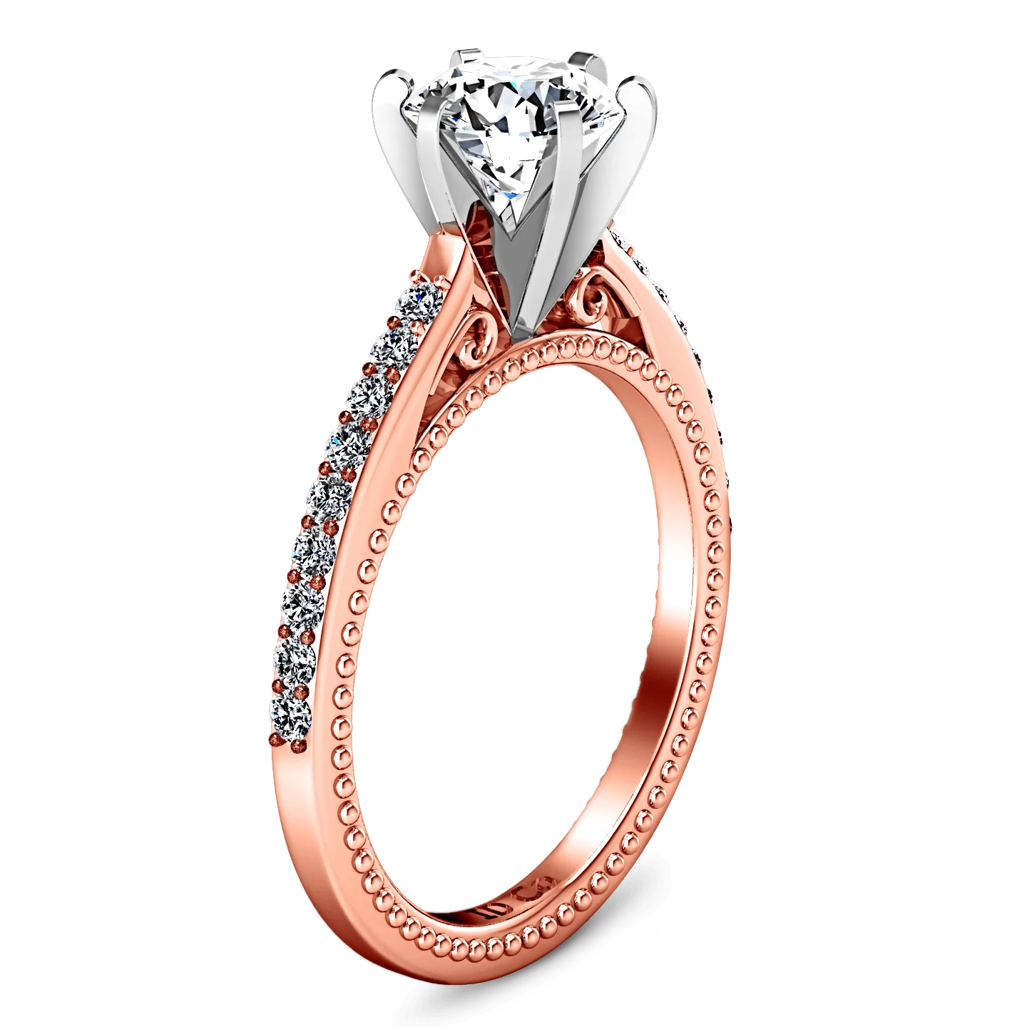 Pave Diamond Engagement Ring Embrace 14K Rose Gold - Image 2