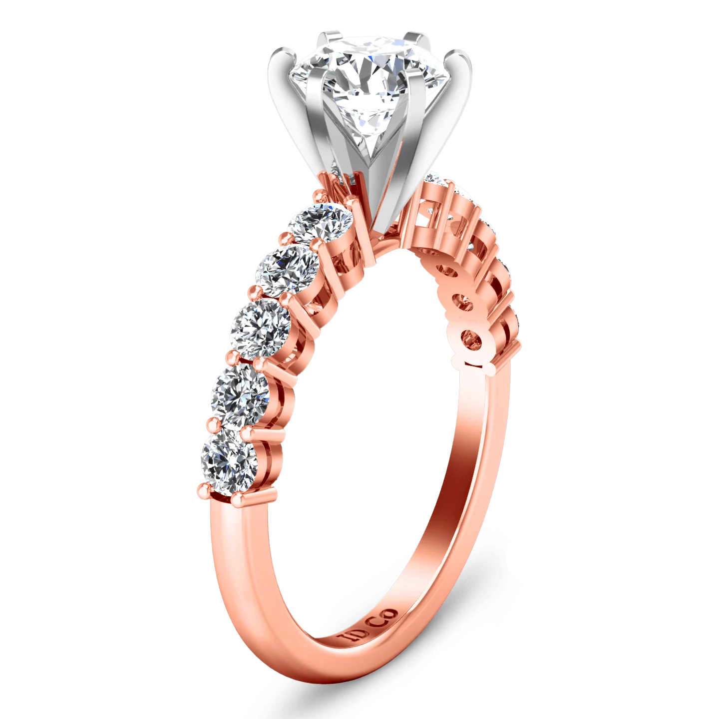 Pave Diamond Engagement Ring Fleur 14K Rose Gold - Image 2