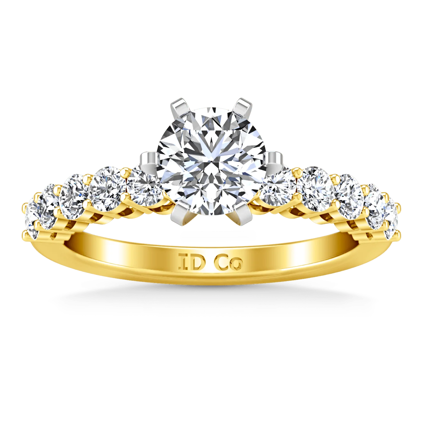 Pave Diamond EngagementRing Fleur 14K Yellow Gold