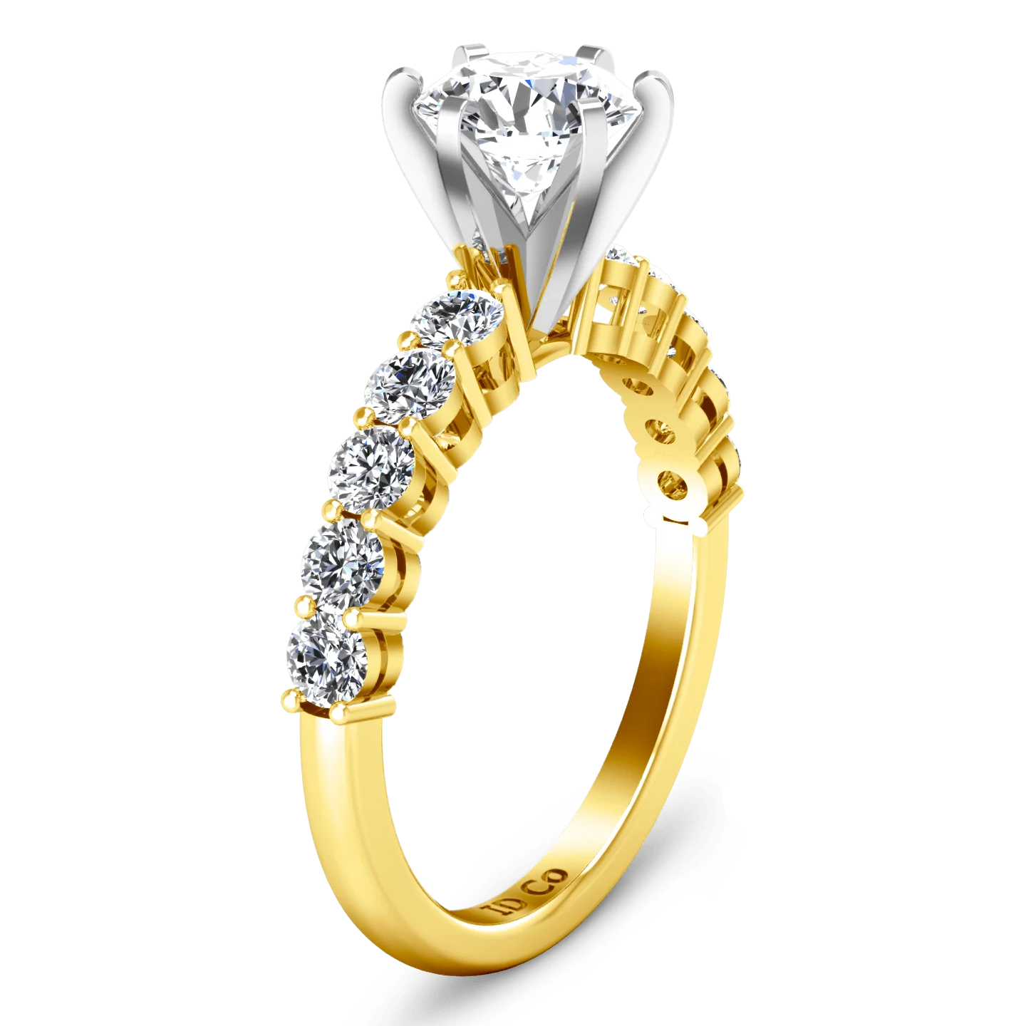 Pave Diamond EngagementRing Fleur 14K Yellow Gold - Image 2