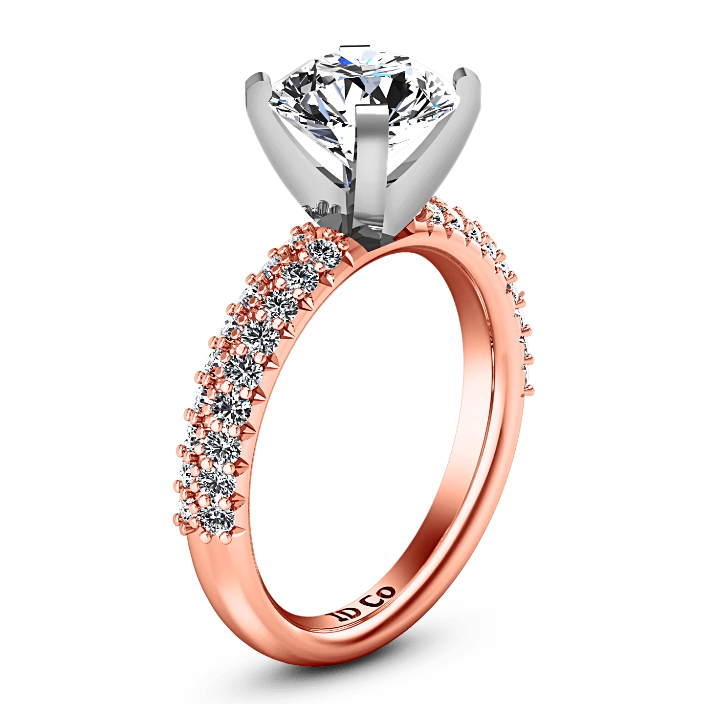 Pave Diamond Engagement Ring Gardenia 14K Rose Gold - Image 2