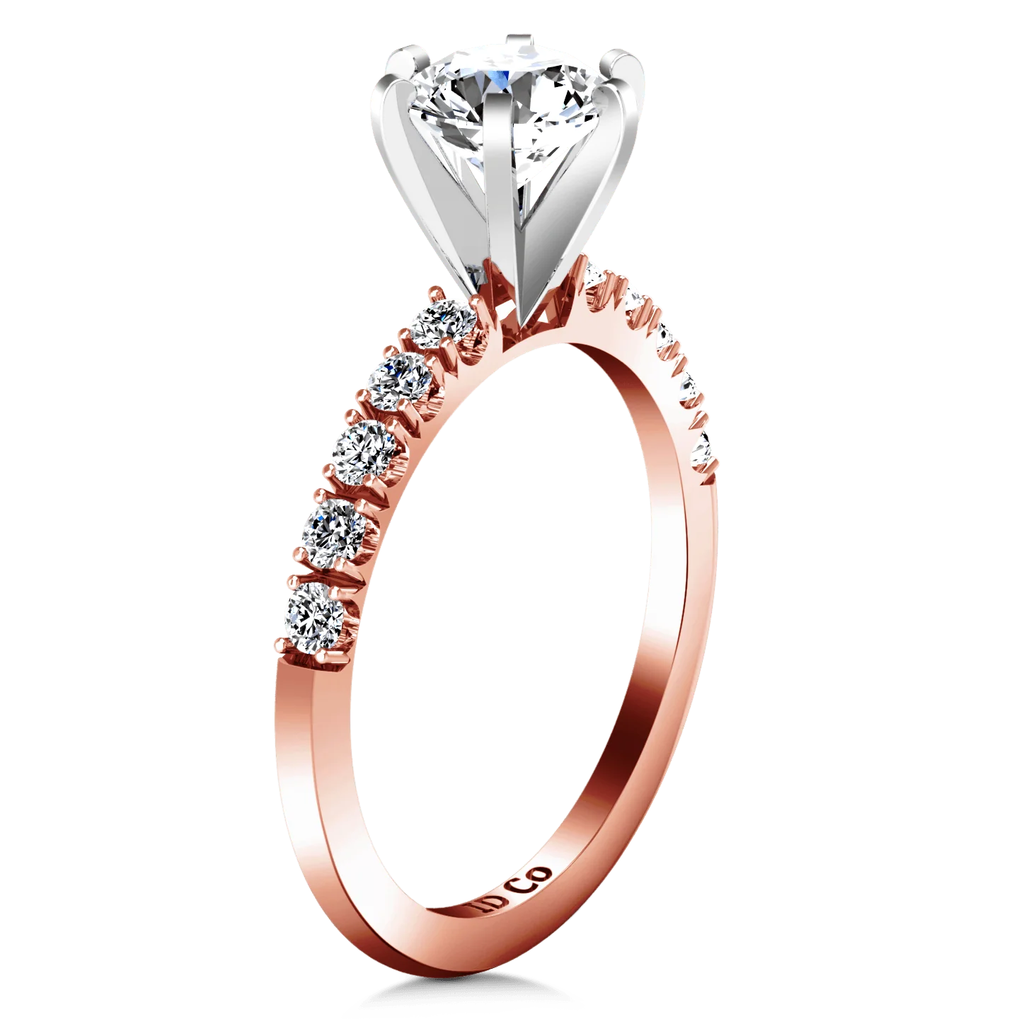 Pave Diamond Engagement Ring Grace 14K Rose Gold - Image 2