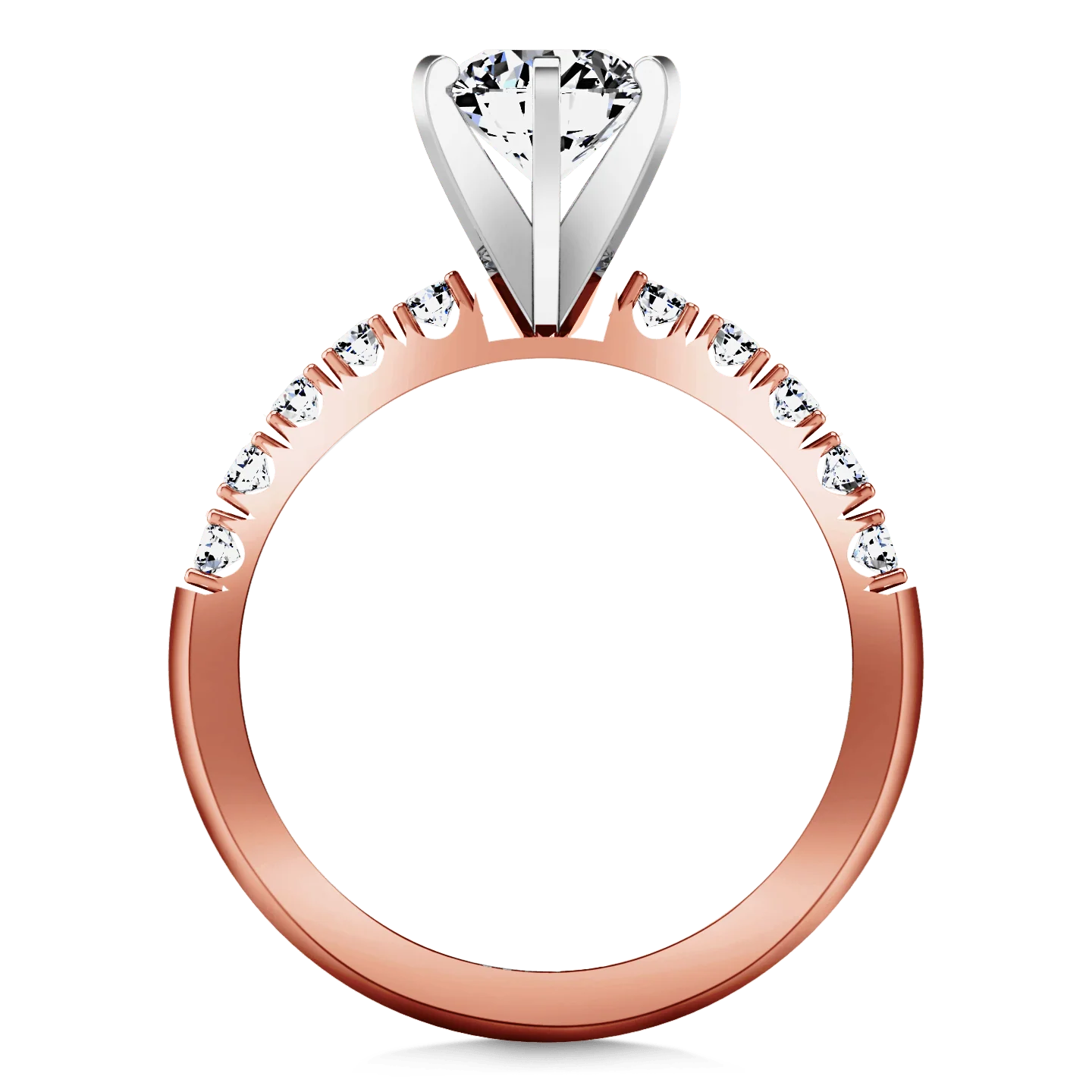 Pave Diamond Engagement Ring Grace 14K Rose Gold - Image 3