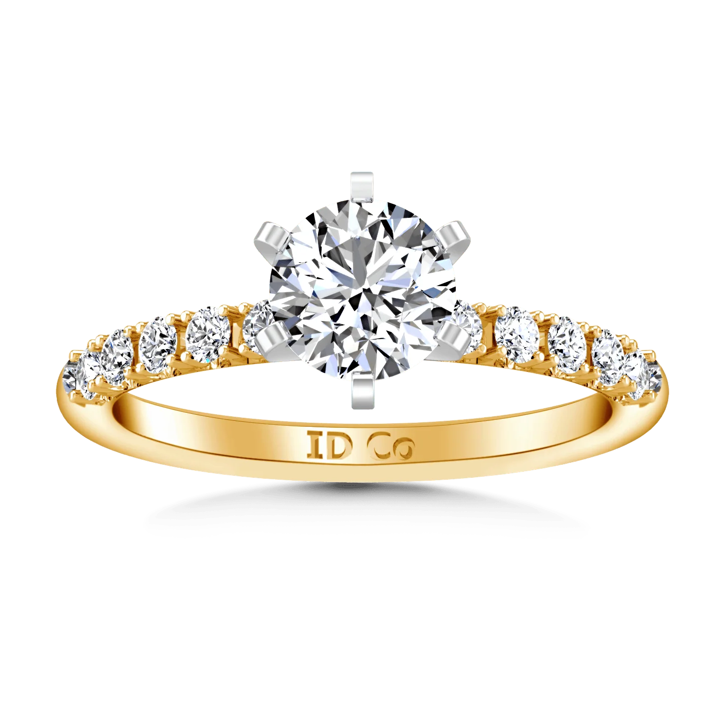 Pave Diamond EngagementRing Grace 14K Yellow Gold