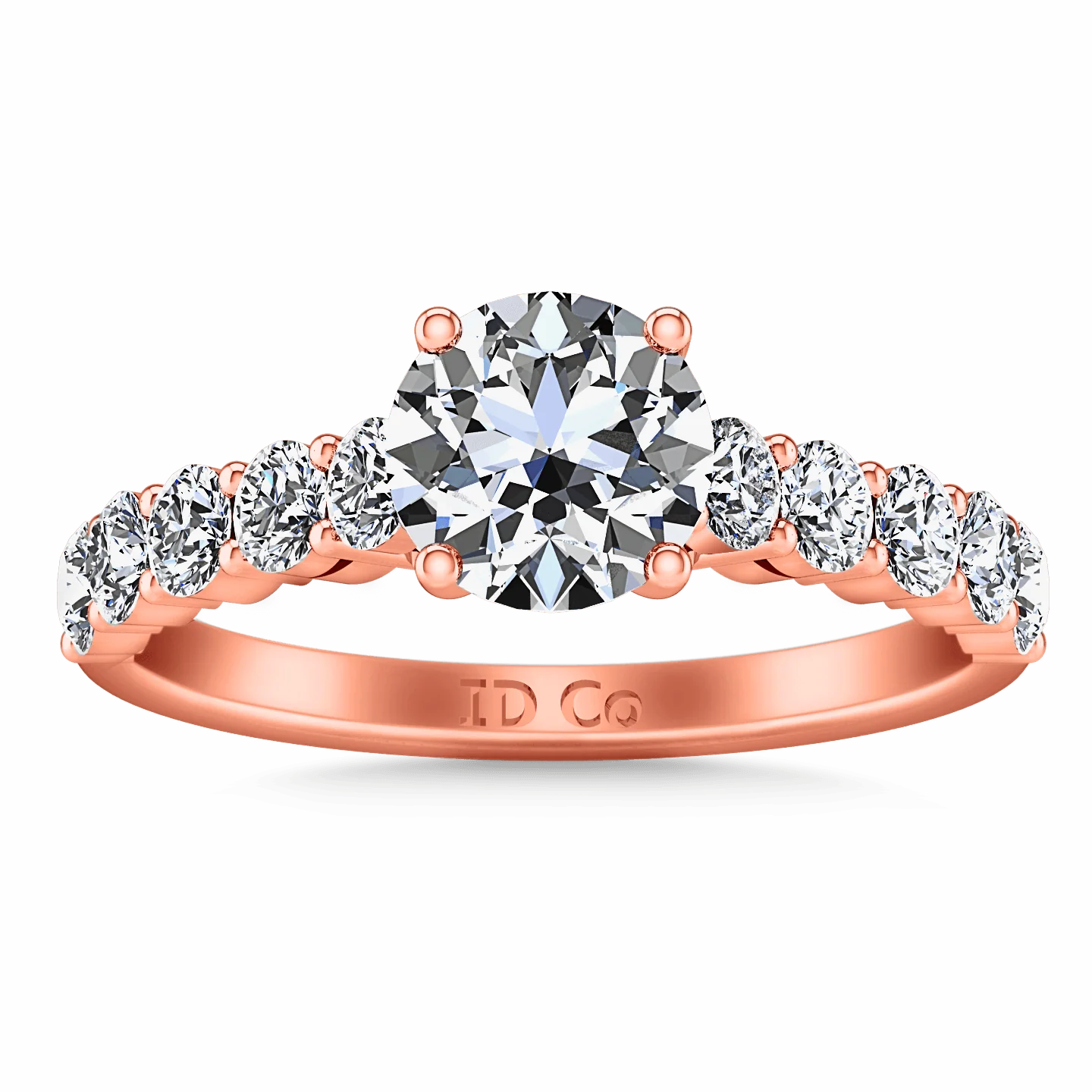 Pave Diamond Engagement Ring Grande 14K Rose Gold